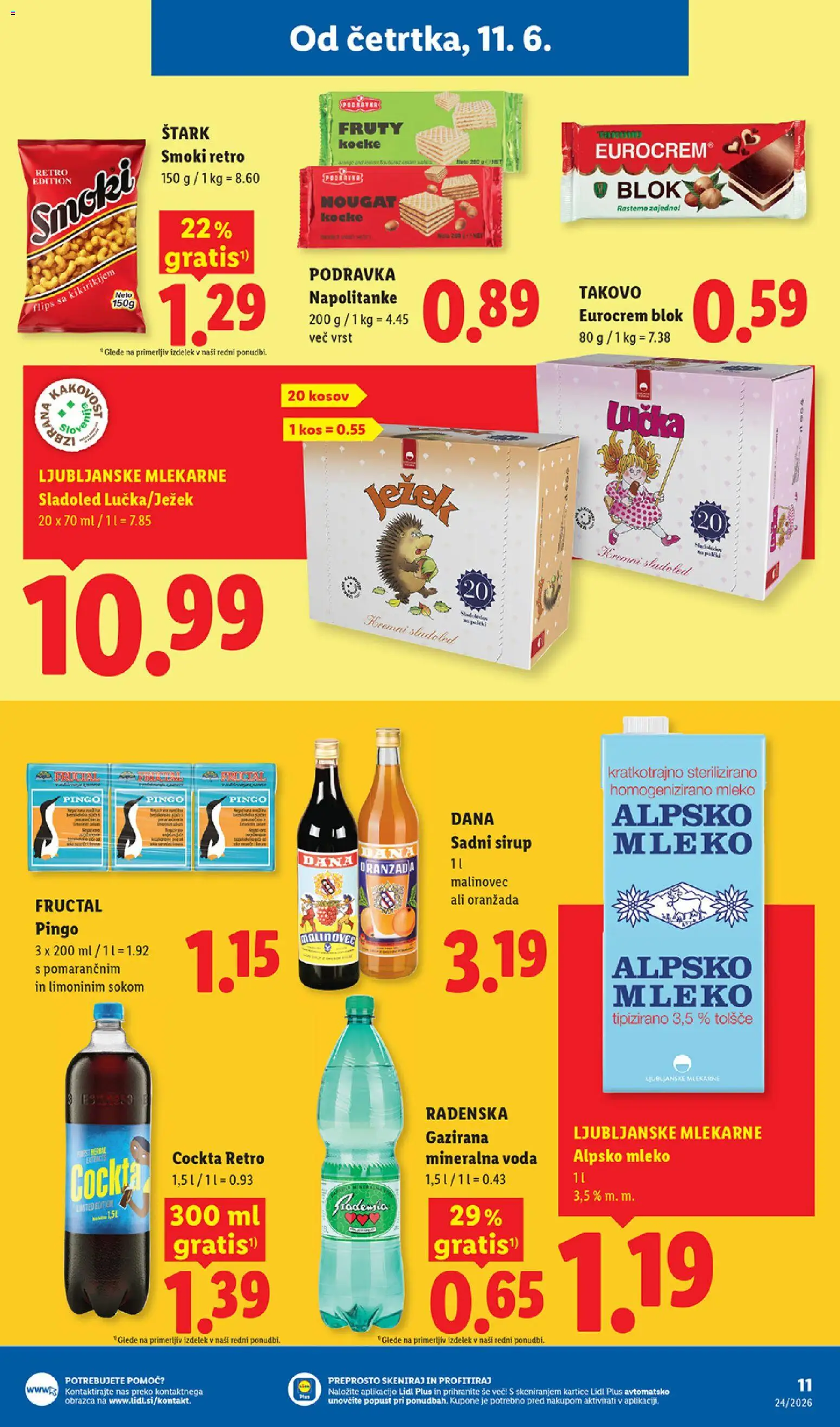 Novi Lidl katalog ponudbe – veljaven od 11.06.2026 | Stran: 21 | Izdelki: Napolitanke, Flips, Blok, Voda