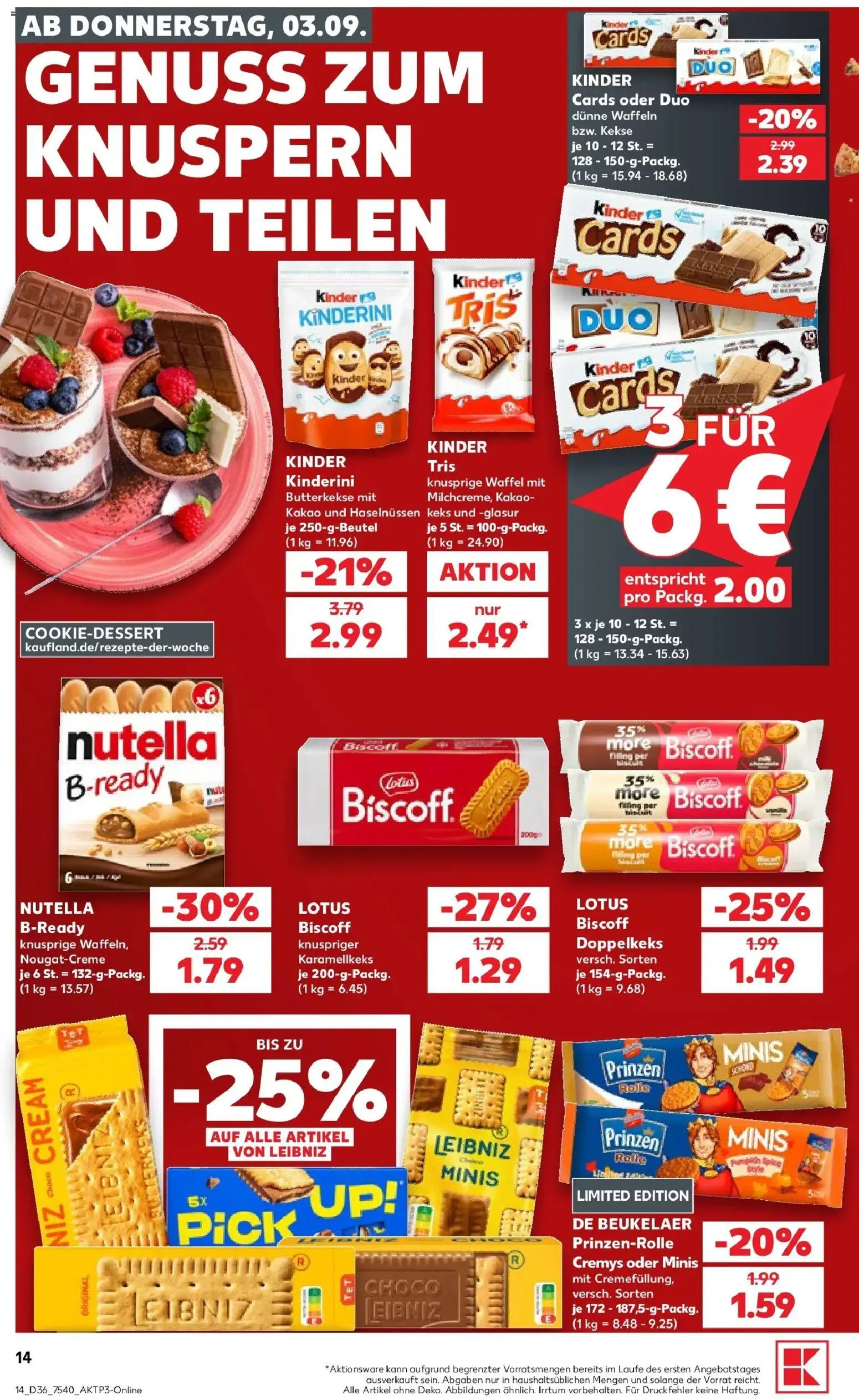 Prospekt Kaufland ab 31.08.2026 » Angebote Online zum Blättern | Seite: 23 | Produkte: Waffeln, Nutella, Butterkekse, Kekse