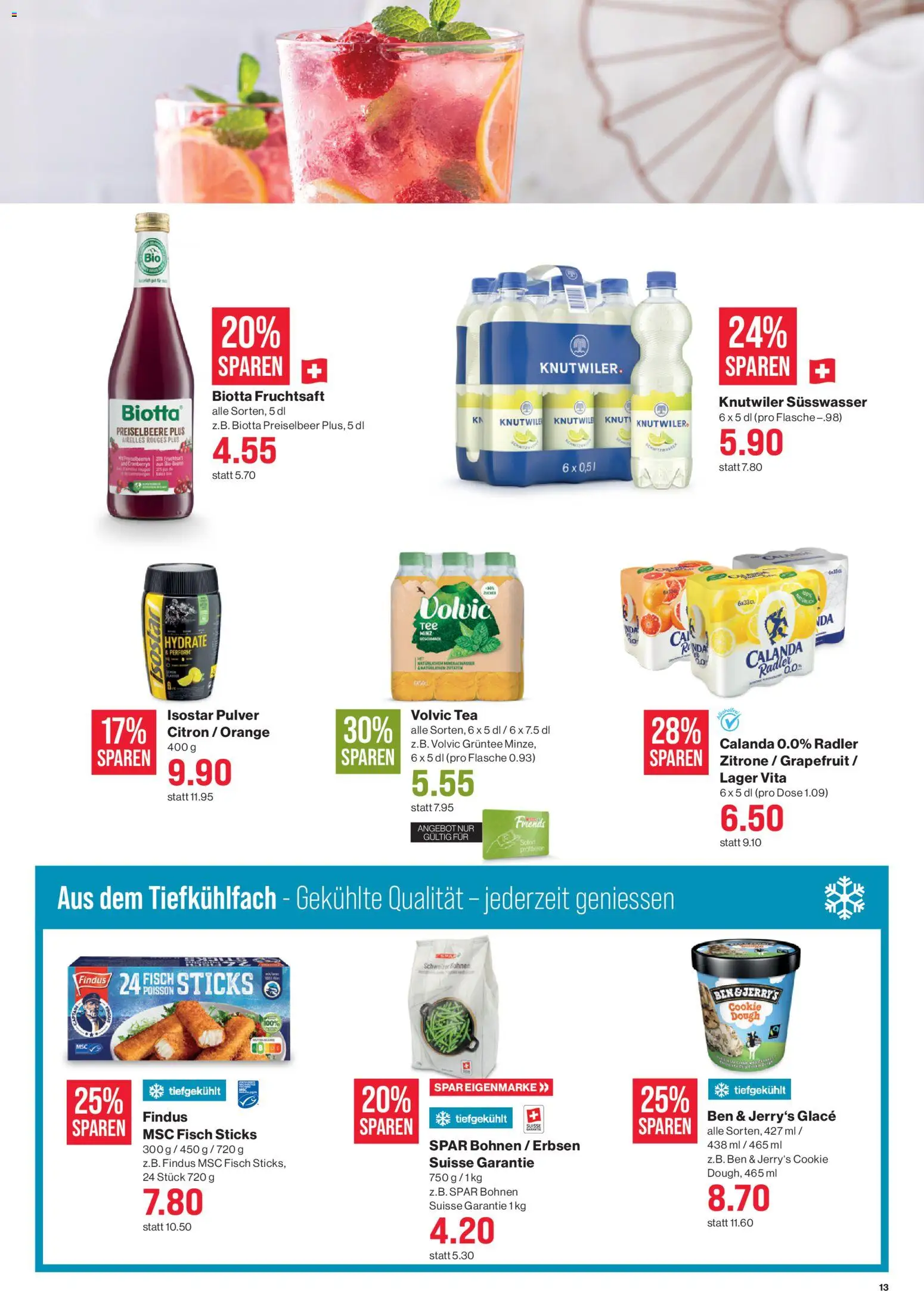 SPAR - SPAR Handels AG – gültig ab 16.07.2026 | Seite: 13 | Produkte: Glace, Fisch, Erbsen, Grapefruit