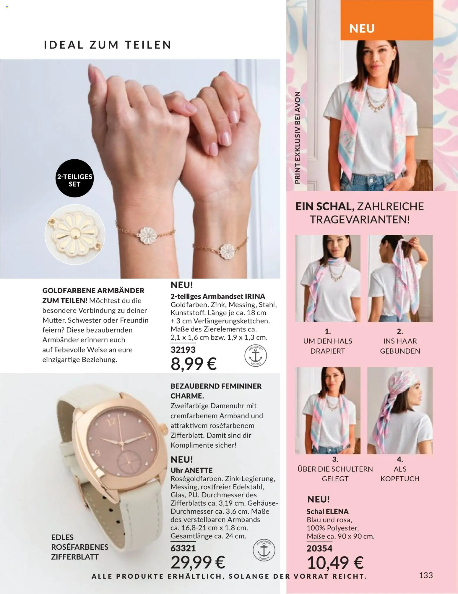 AVON Katalog Mai 2026 – gültig ab 01.05.2026 | Seite: 149 | Produkte: Schal, Uhr