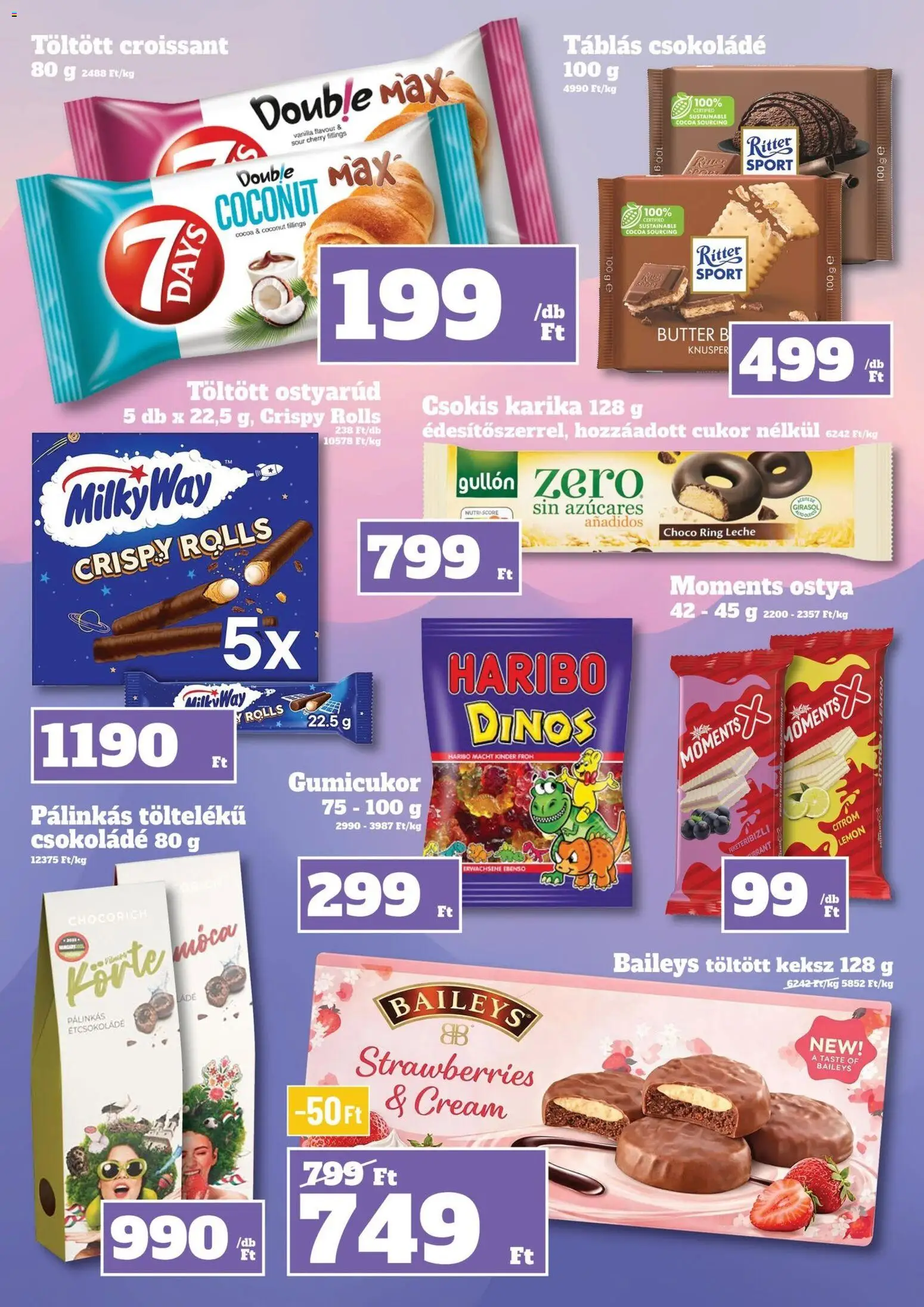 Family Diszkont akciós ujság - amely érvényes a következő dátumtól: 11.06.2026 | Oldal: 4 | Termékek: Gumicukor, Étcsokoládé, Keksz, Cukor