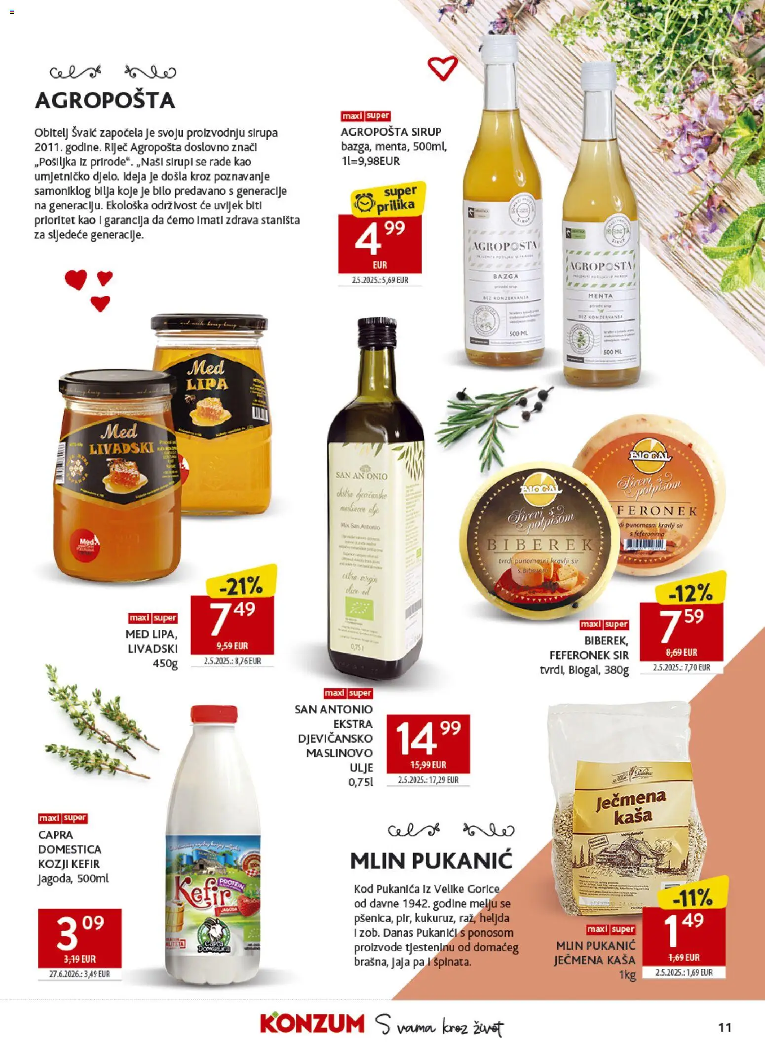 Konzum katalog | vrijedi od 14.10.2026 | Stranica: 11 | Proizvodi: Sir, Jaja, Sirup, Bazga