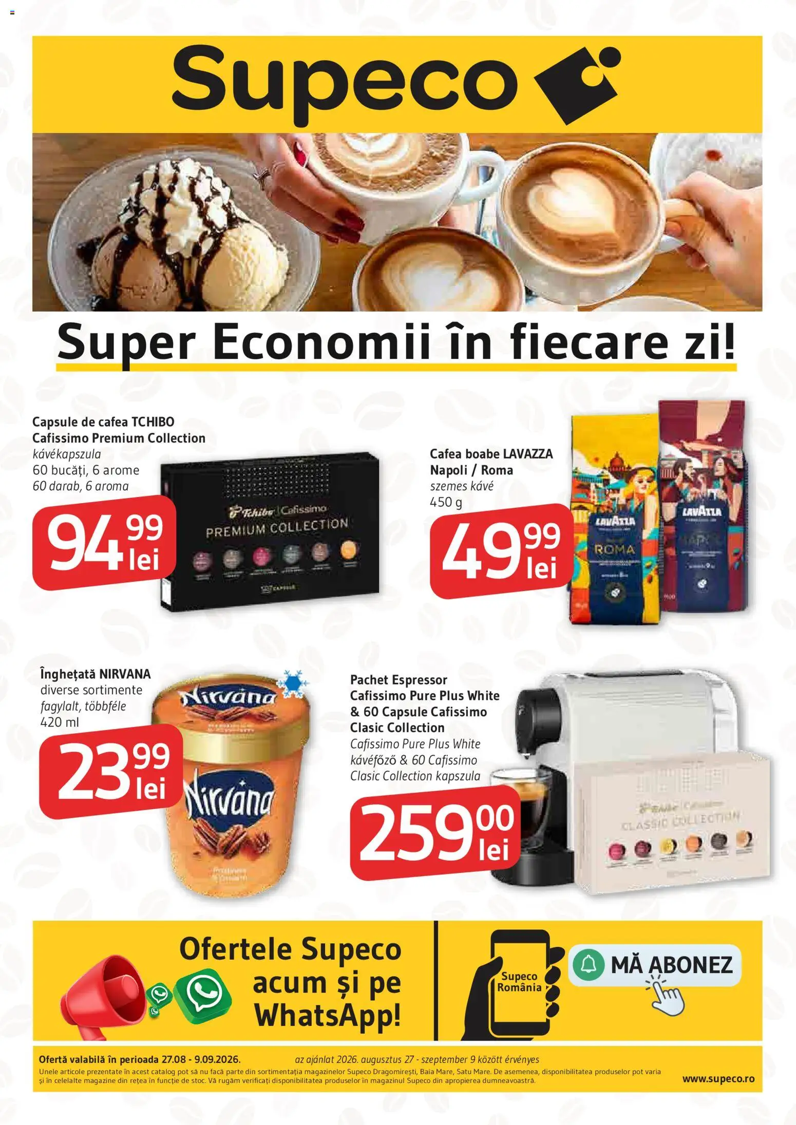 Noul catalog Supeco – valabil de la 27.08.2026 | Pagină: 1 | Produse: Espressor, Premium, Cafea, Înghețată