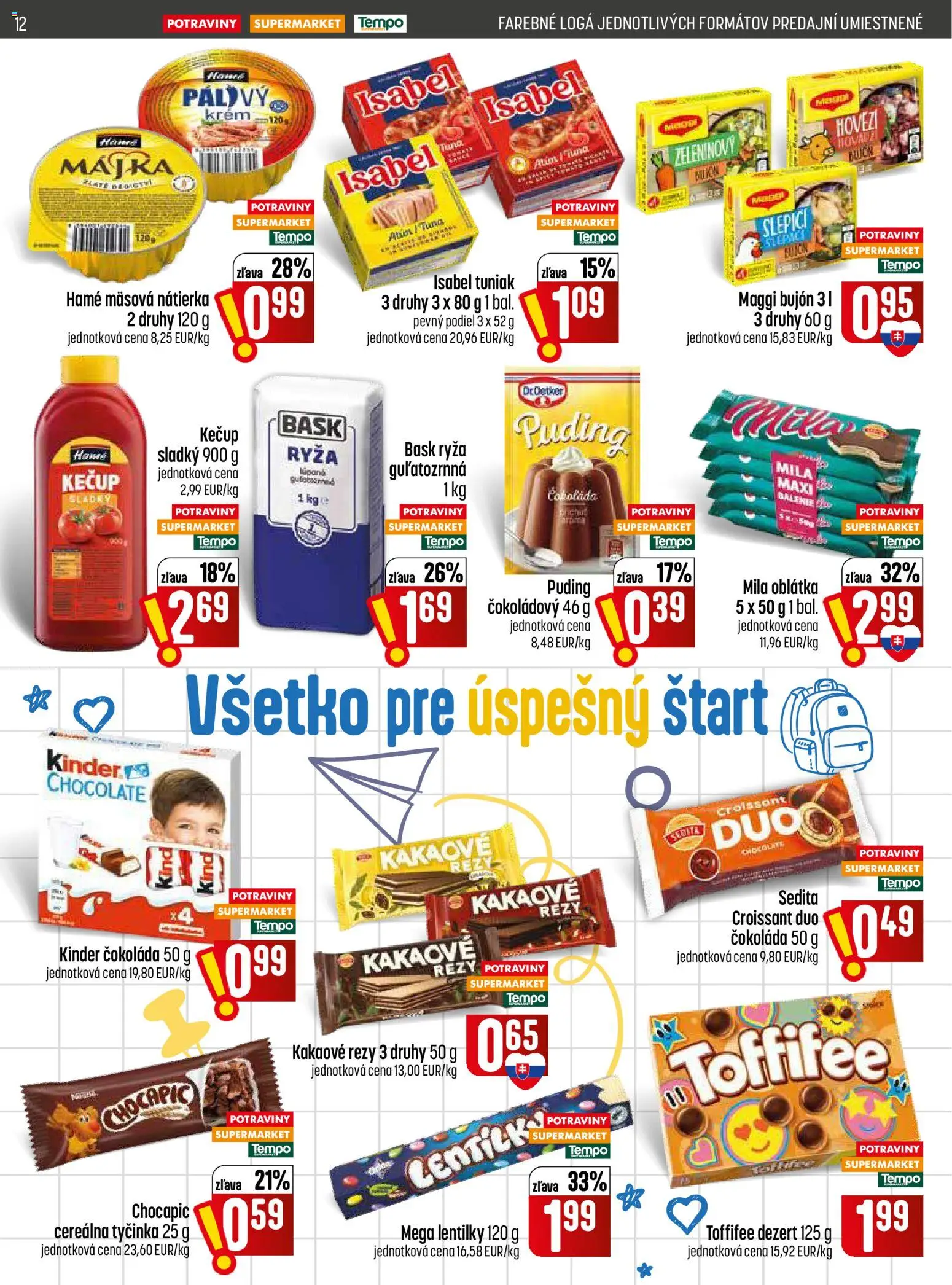 Nové COOP Jednota akcie – leták je platný od 20.08.2026 | Strana: 12 | Produkty: Nátierka, Chocapic, Kečup, Krém