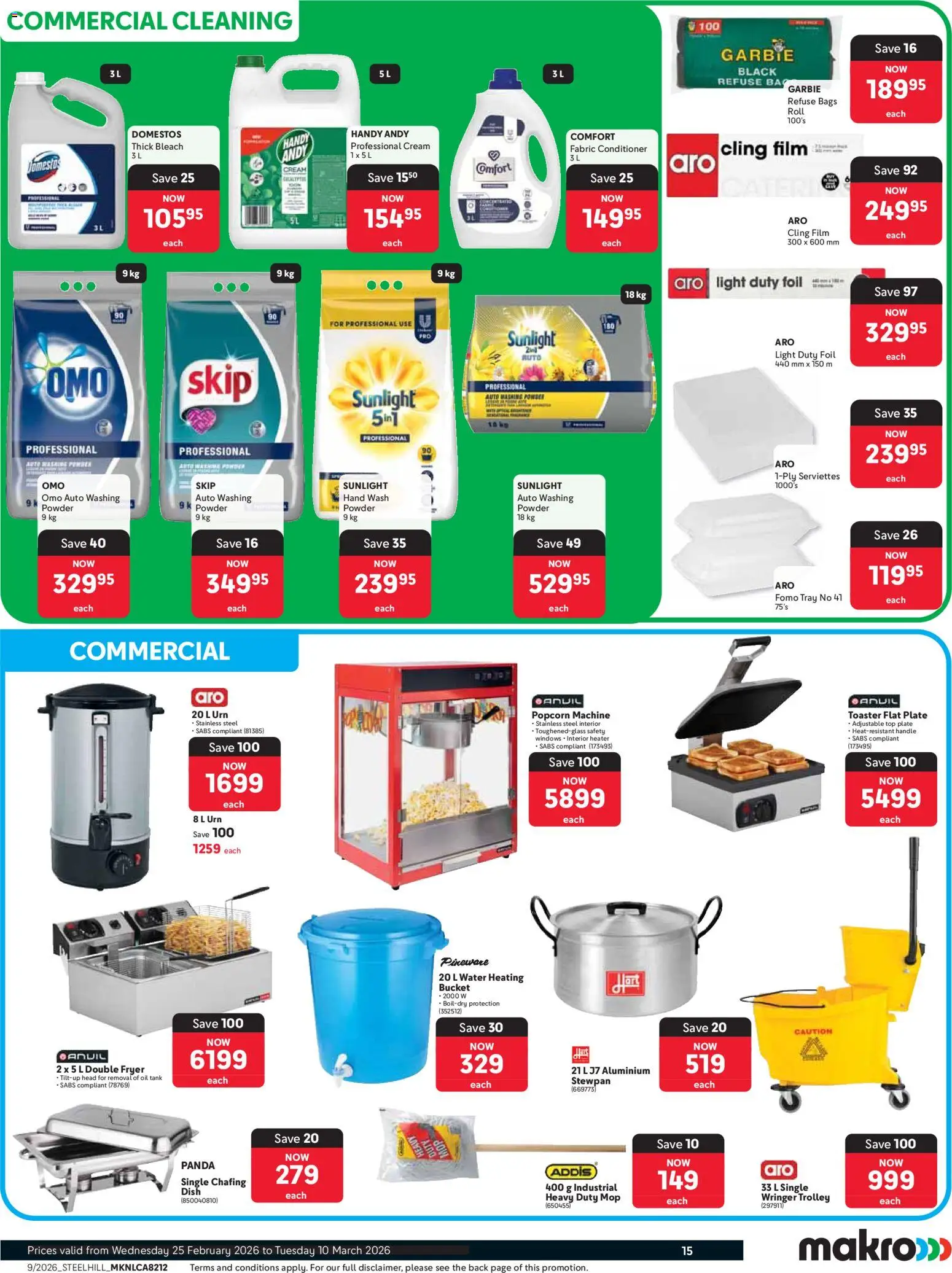 New Makro catalogue – valid from 25.02.2026 | Page: 15 | Products: Tray, Toaster, Bleach, Water