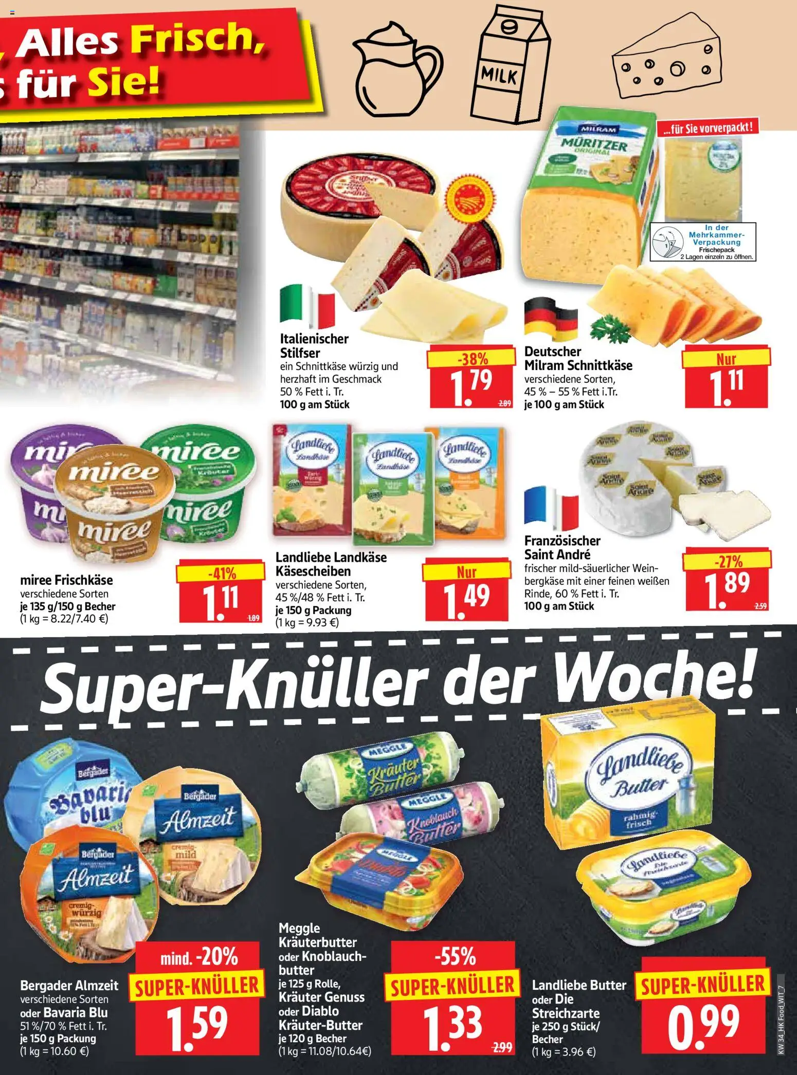 HERKULES Prospekt – gültig ab 17.08.2026 | Seite: 7 | Produkte: Landliebe butter, Milram, Knoblauch, Wein