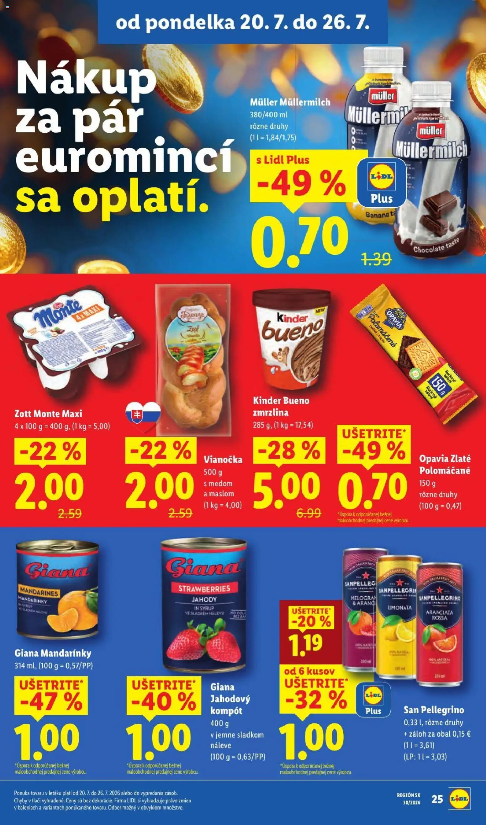 Nové Lidl akcie – leták je platný od 20.07.2026 | Strana: 48 | Produkty: Vianočka, Kinder, Kinder Bueno, Zmrzlina