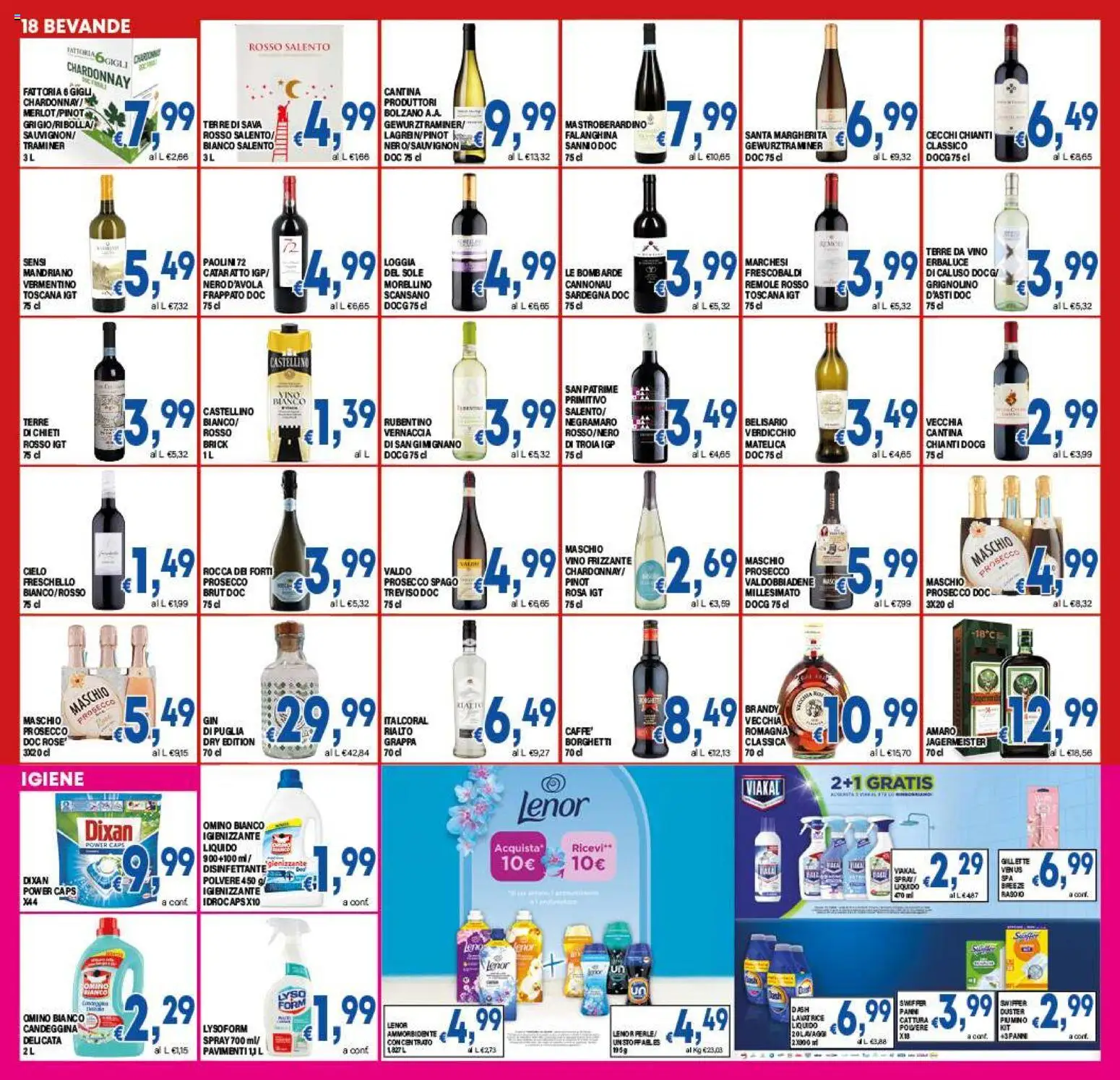 Volantino DEM del 08.05.2026 | Pagina: 18 | Prodotti: Candeggina, Prosecco, Vino, Amaro