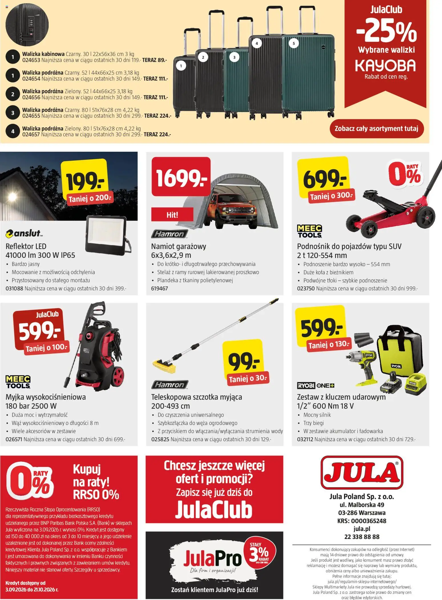 Jula gazetka od 08.10.2026 | Strona: 8 | Produkty: Ładowarka, Walizka kabinowa, Ryobi, Szczotka