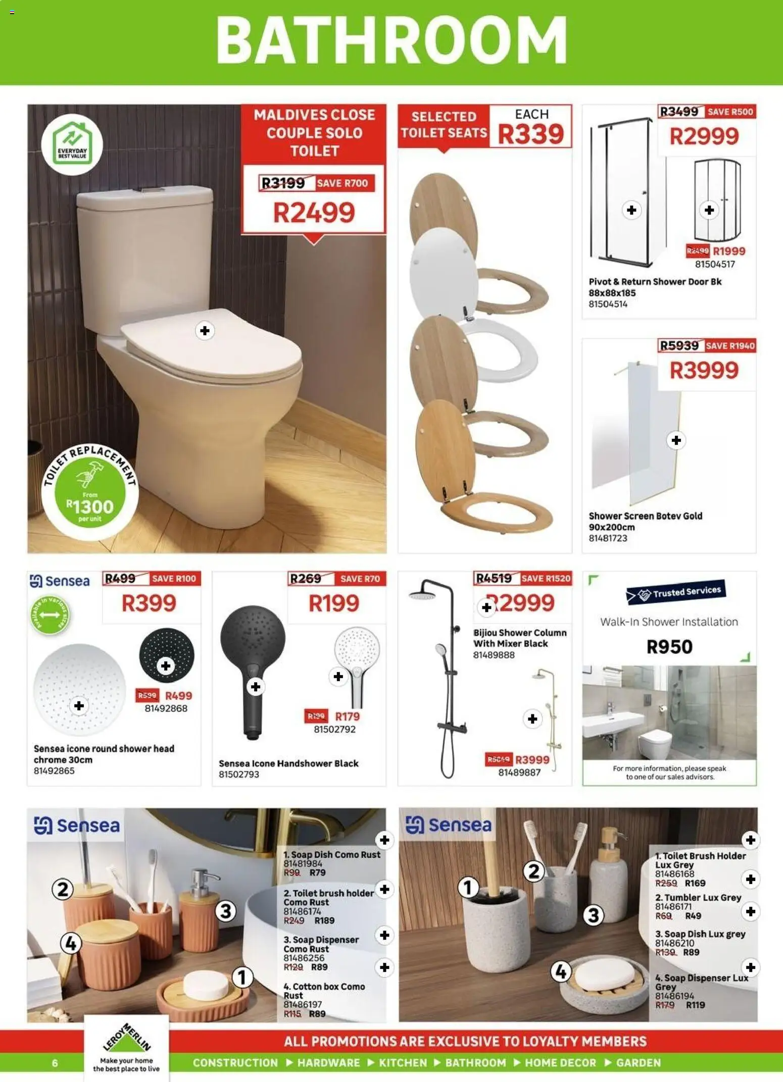 New Leroy Merlin catalogue – valid from 01/07/2026 | Page: 6 | Products: Box, Toilet, Soap, Cement
