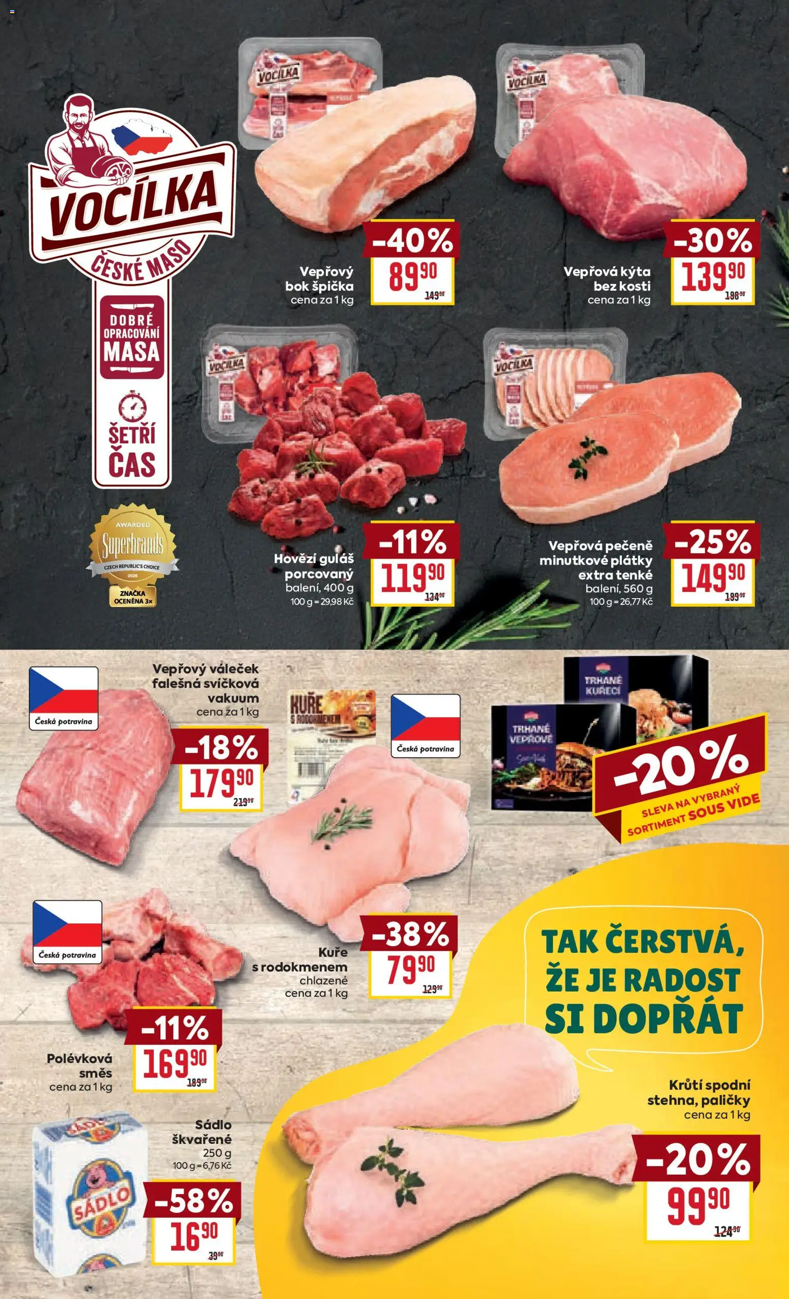 Billa Velký leták od 06.05.2026 | Strana: 3 | Produkty: Sádlo, Vepřová pečeně, Vepřová Kýta, Váleček
