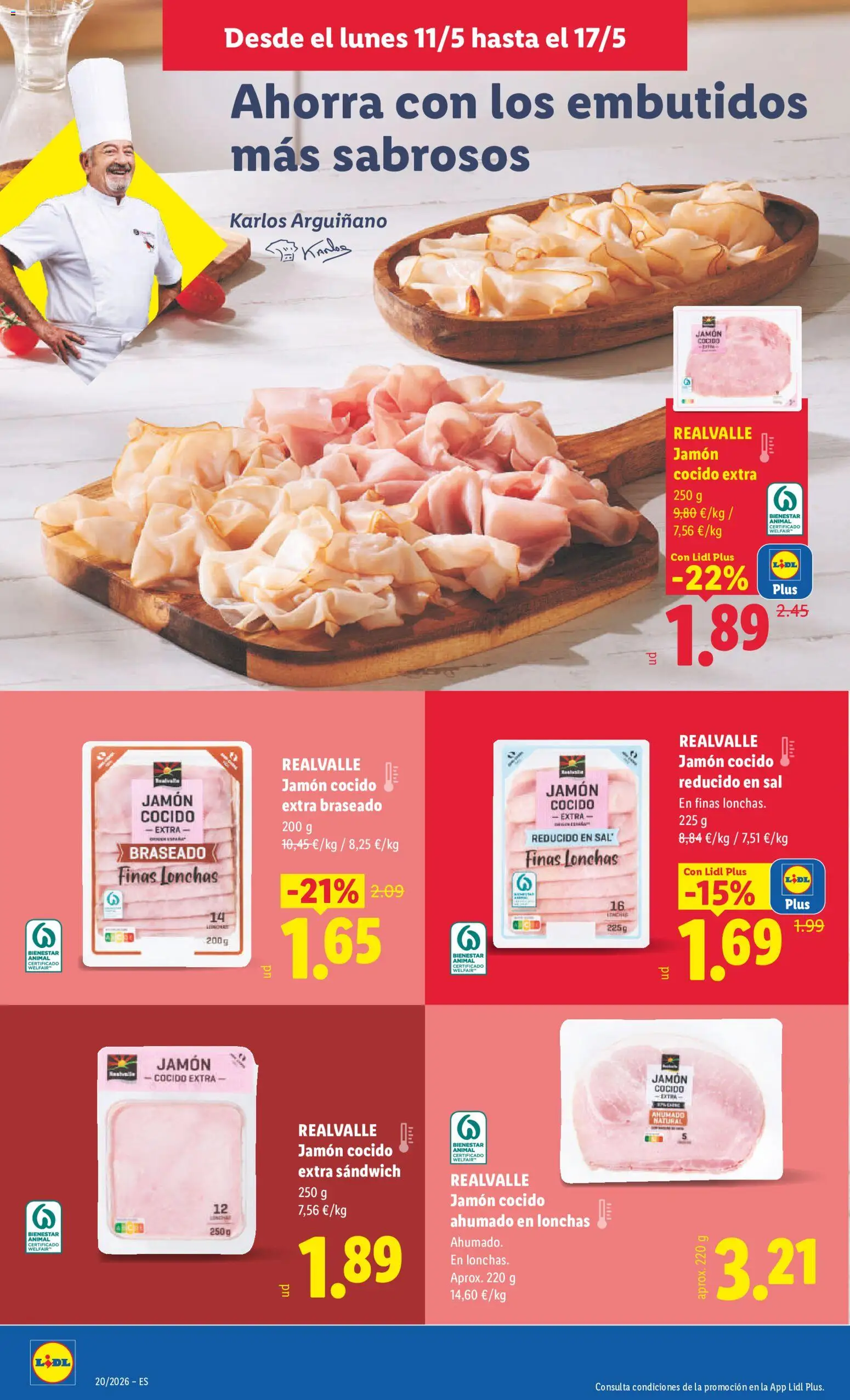 Lidl folleto │ válido desde el 11.05.2026 | Página: 14 | Productos: Jamón, Jamón cocido, Νυχτικό