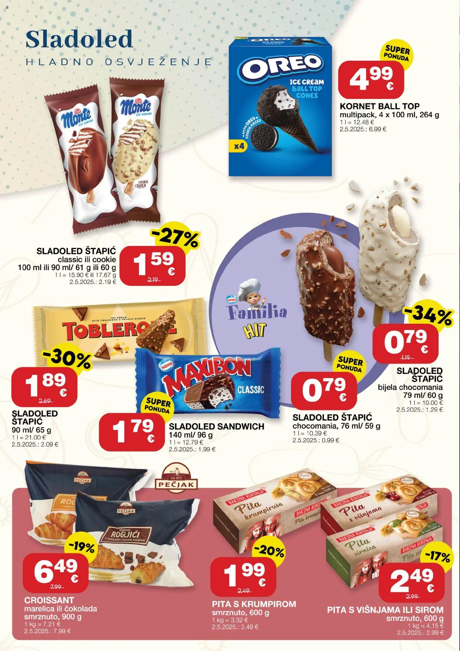 Stanić Diskont katalog | vrijedi od 25.06.2026 | Stranica: 10 | Proizvodi: Čokolada, Pita, Sladoled, Kuhinja