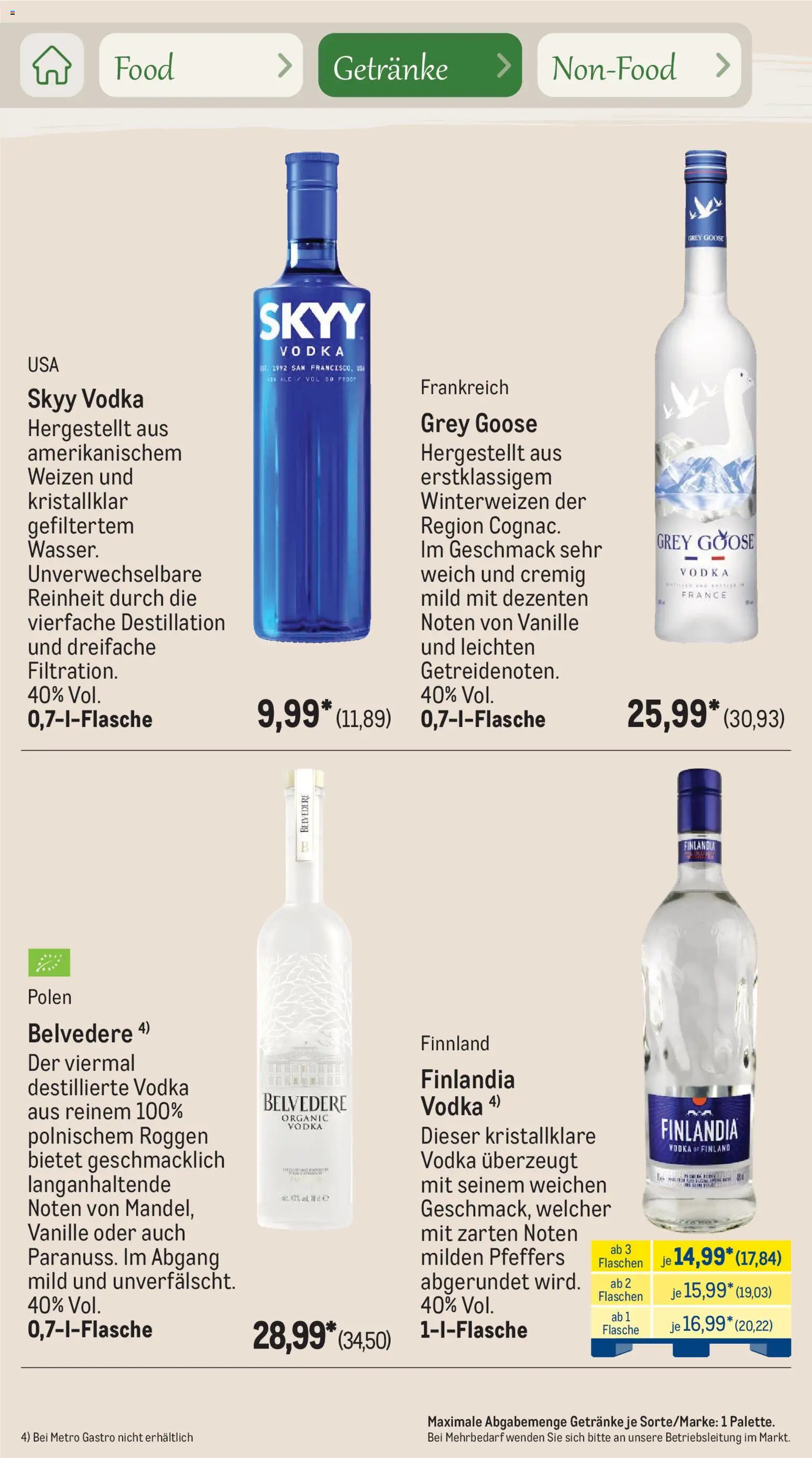 Metro Saisonkatalog Outdoor Dining – gültig ab 01.06.2026 | Seite: 74 | Produkte: Vodka