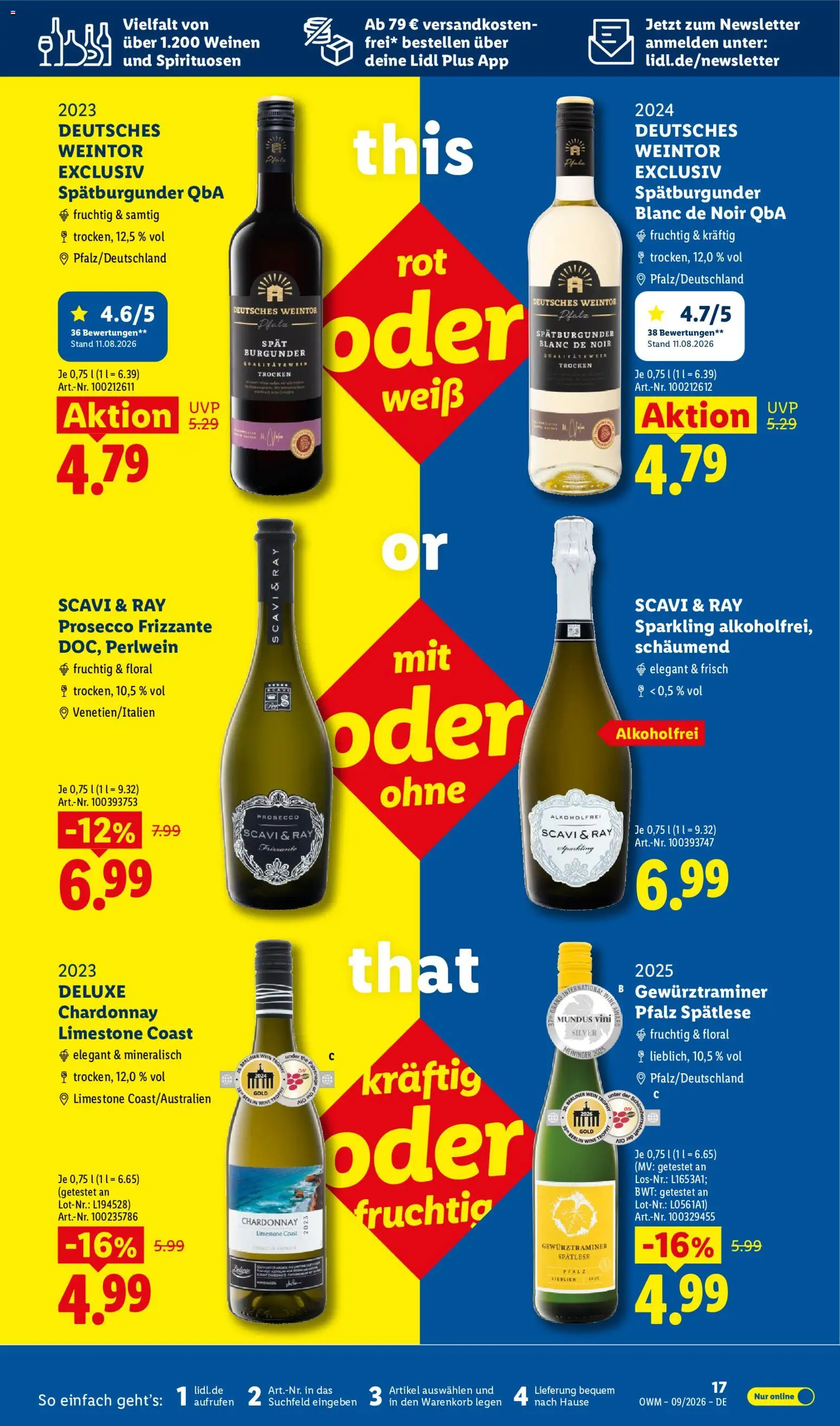 Lidl Wein & Spirituosen – gültig ab 01.09.2026 | Seite: 17 | Produkte: Prosecco