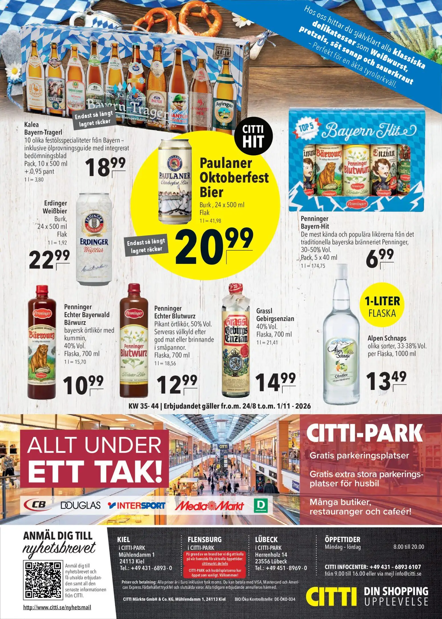 CITTI Markt Schweden-Werbung – gültig ab 24.08.2026 | Seite: 8 | Produkte: Top, Bier, Weißbier, Paulaner