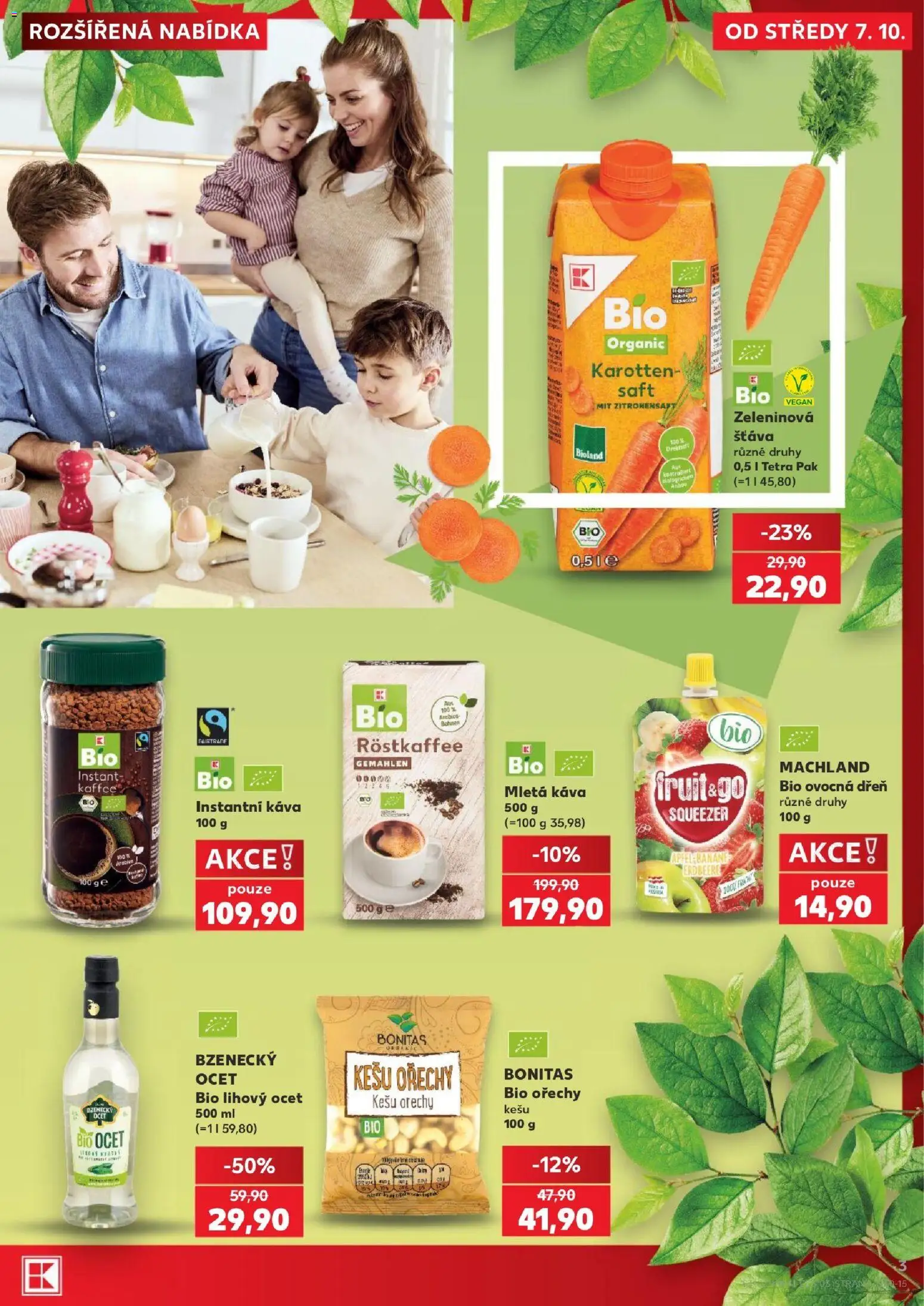 Kaufland leták - Chomutov od 07.10.2026 | Strana: 3 | Produkty: Vegan, Kešu, Ořechy, Bzenecký Ocet