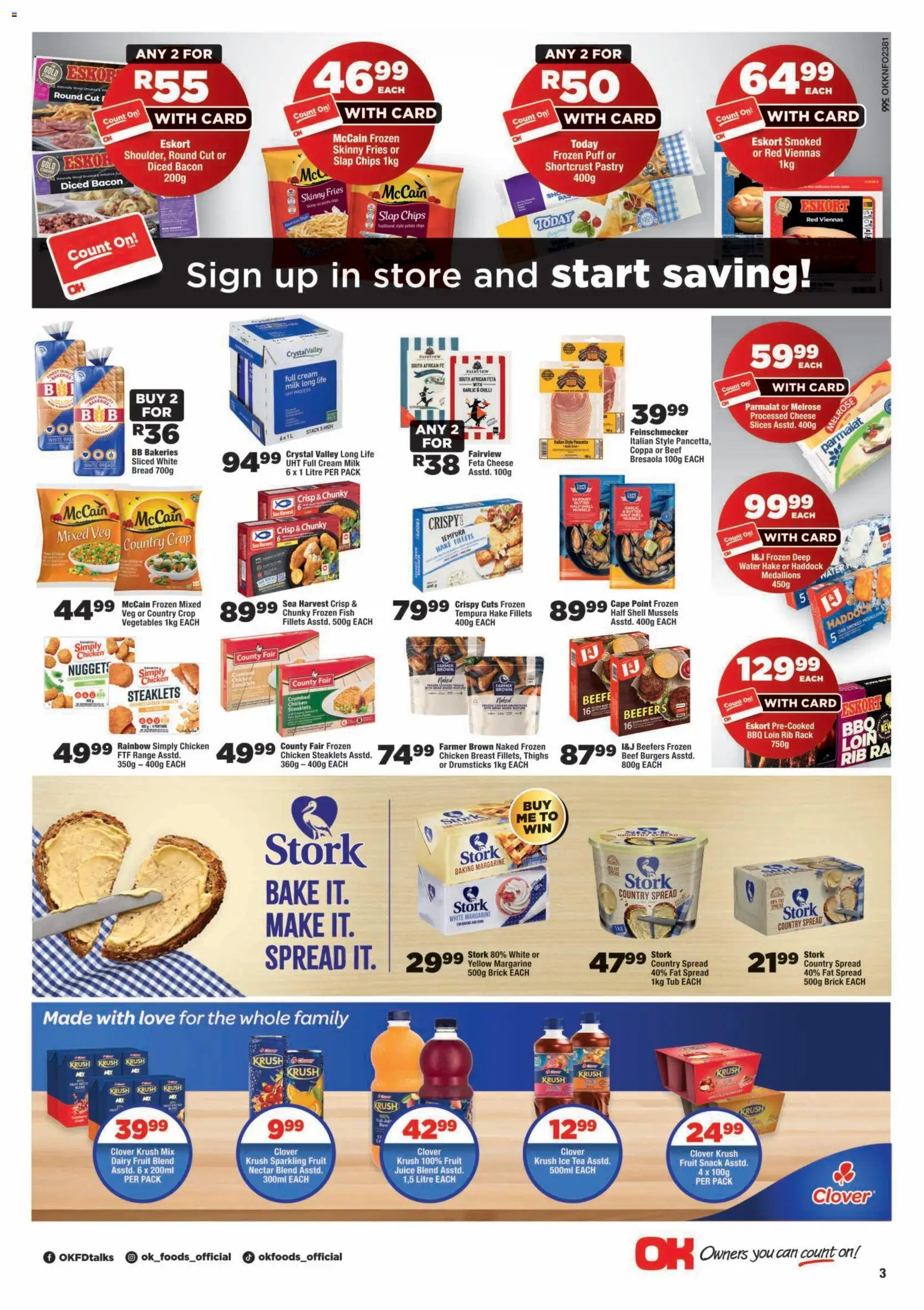 New OK Foods catalogue – valid from 25/08/2026 | Page: 3 | Products: Cheese, Beef, Cream, Vegetables