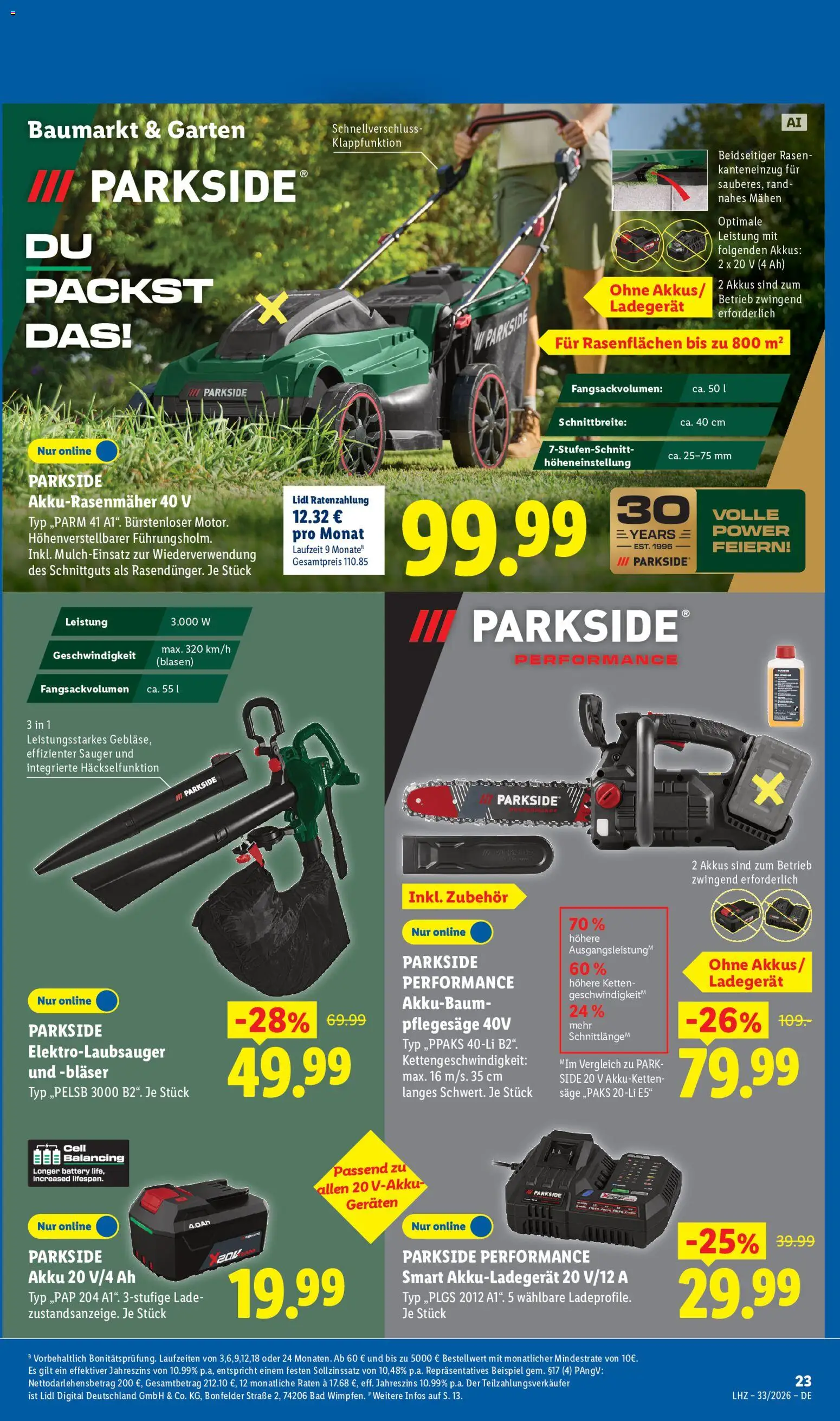 Lidl Německo leták od 10.08.2026 | Strana: 3 | Produkty: Parkside