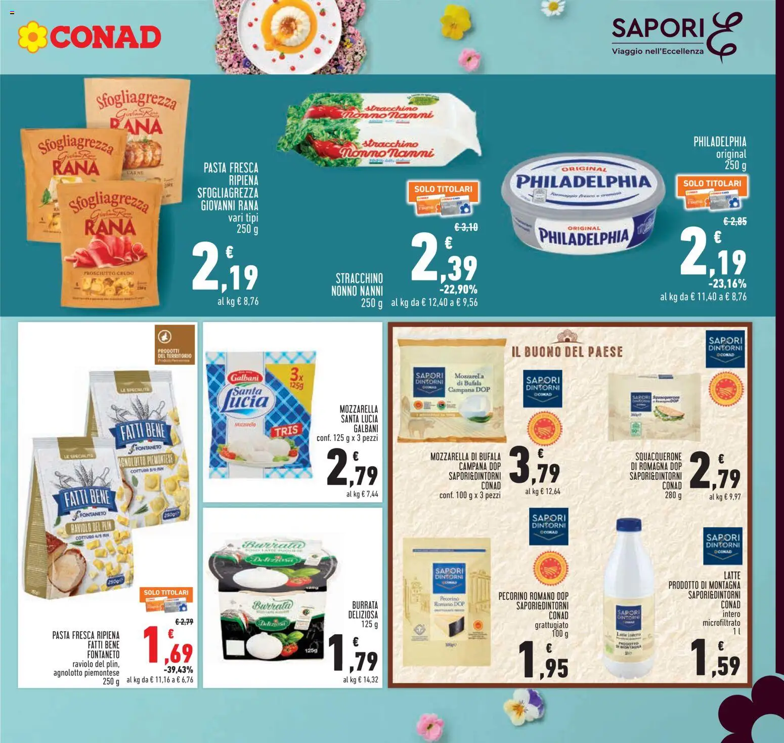 Volantino Conad del 26.03.2026 | Pagina: 9 | Prodotti: Latte, Prosciutto, Stracchino, Pecorino