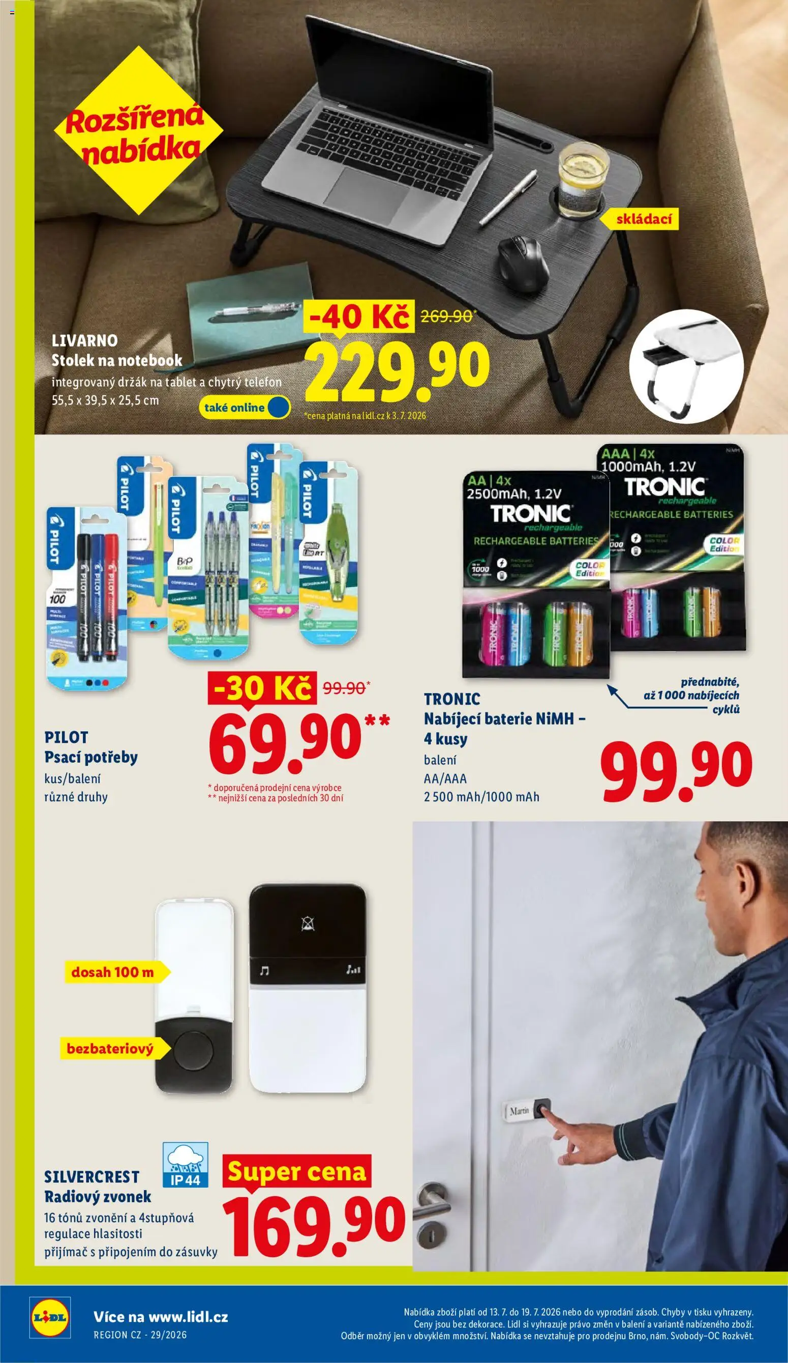 Lidl leták od 13.07.2026 | Strana: 40 | Produkty: Notebook, Tablet, Stolek, Zvonek