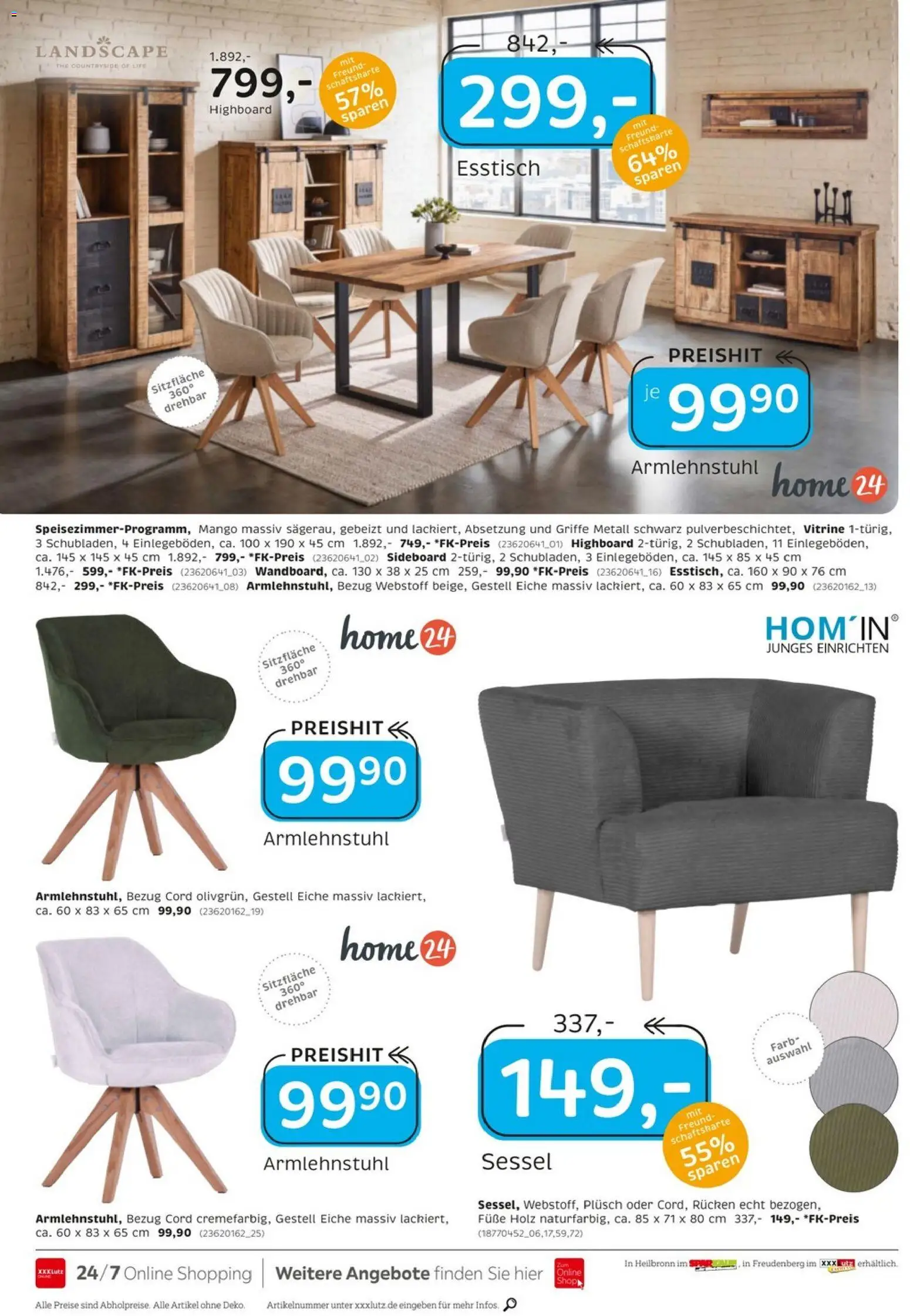 XXXLutz Junges Wohnen – gültig ab 01.08.2026 | Seite: 4 | Produkte: HIghboard, Vitrine, Sessel, Mango