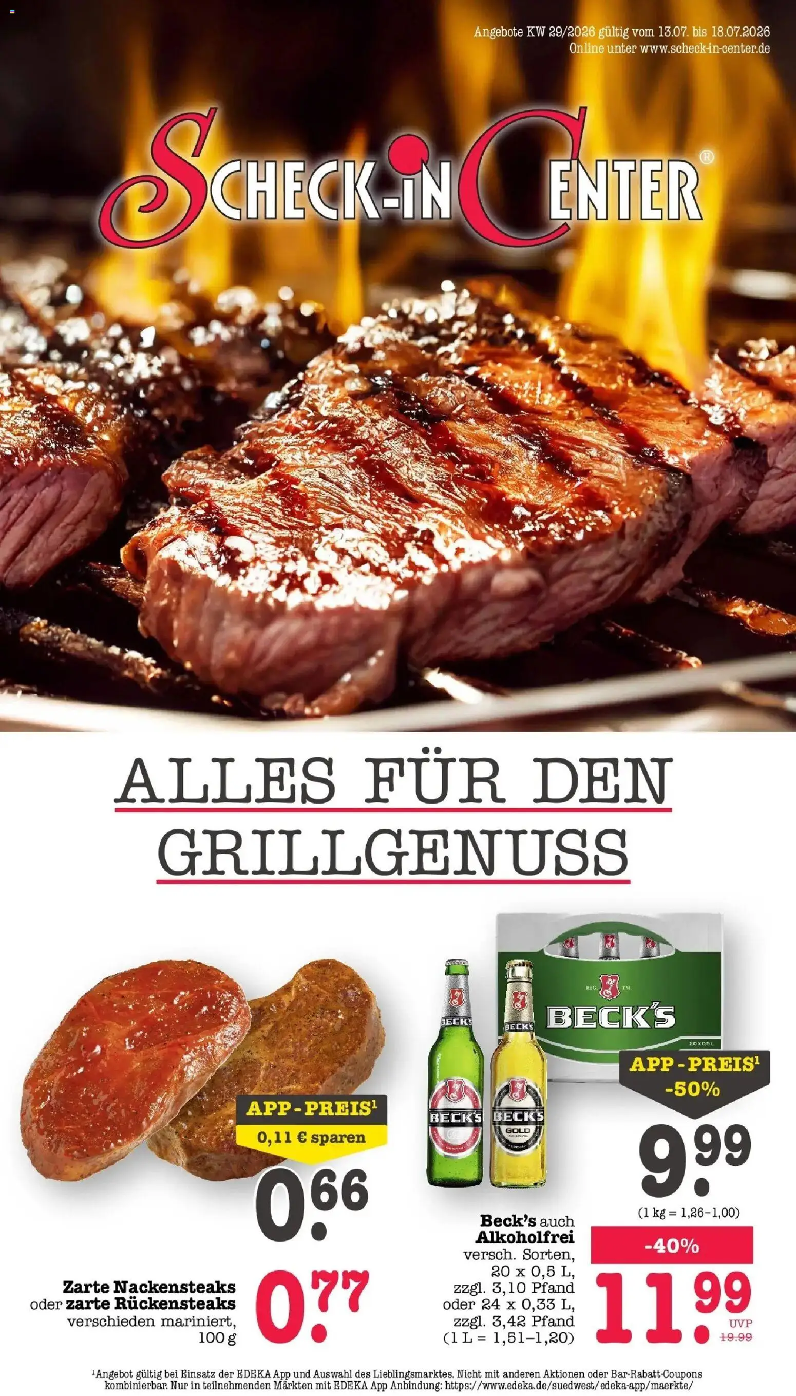 Edeka prospekt Bühlertal – gültig ab 13.07.2026 | Seite: 1 | Produkte: Nackensteaks