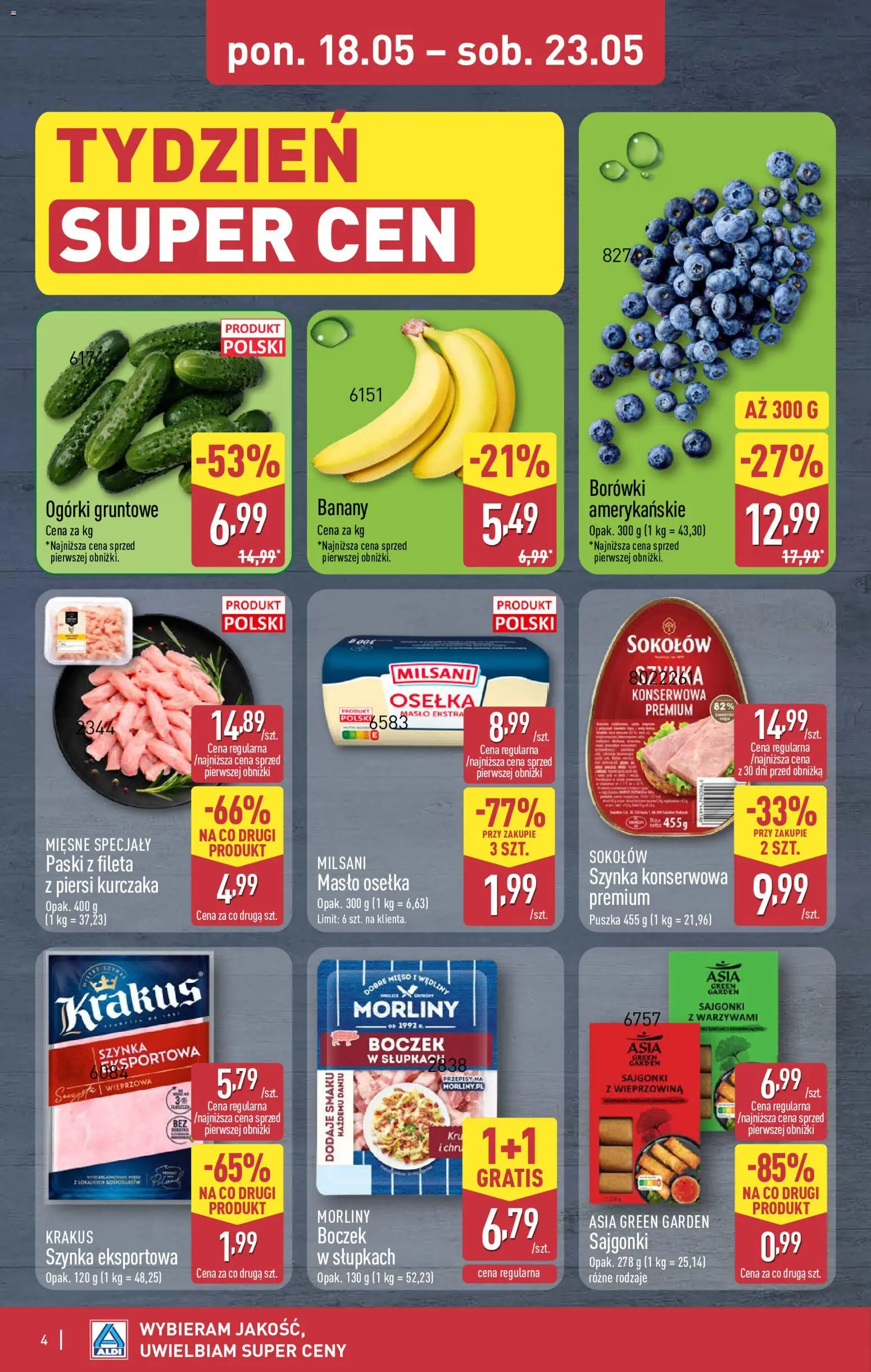 Aldi Polsko leták - Artykuły przemysłowe i tekstylia od 21.05.2026 | Strana: 4 | Produkty: Máslo, Banány