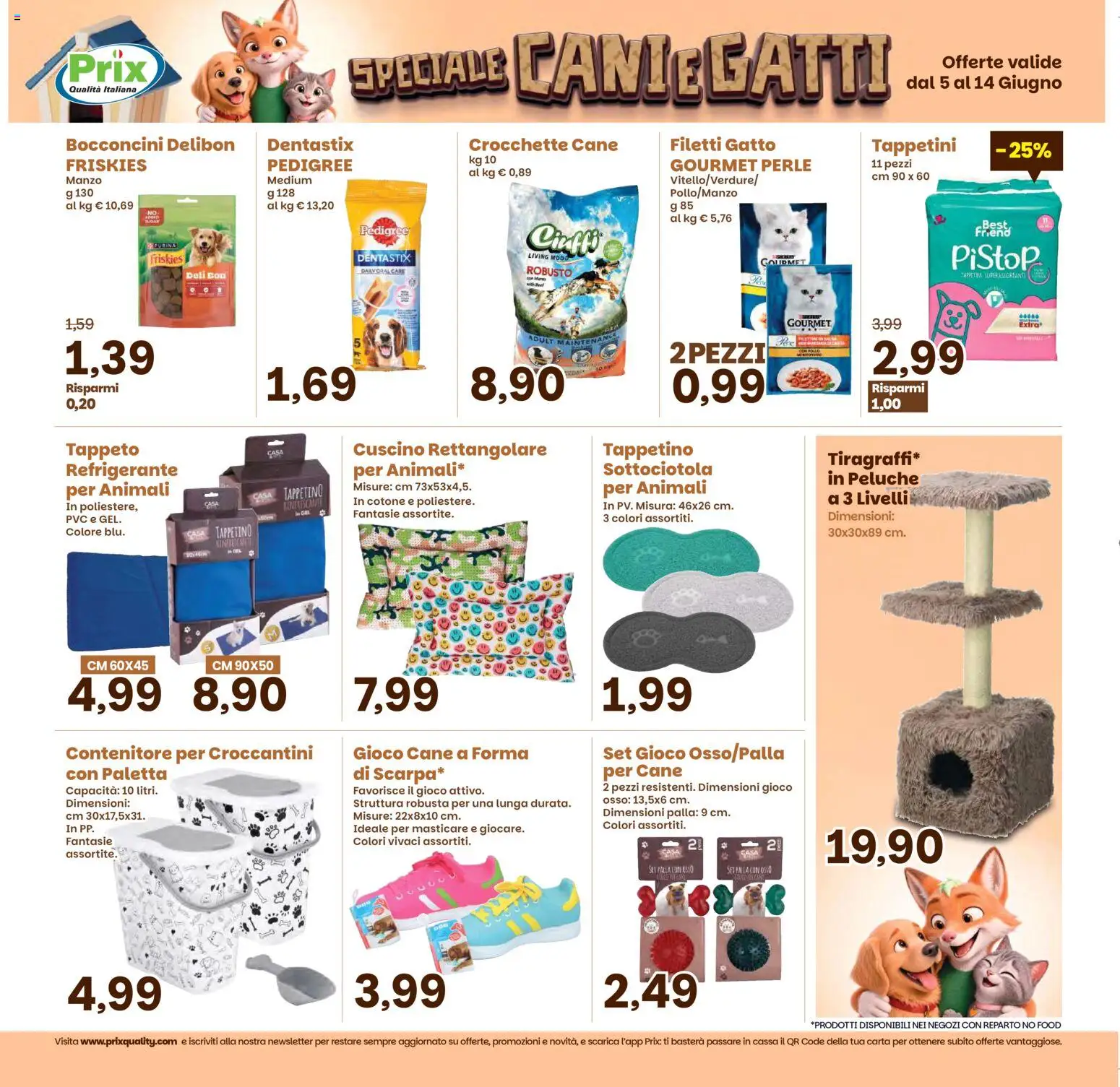 Volantino Prix del 05.06.2026 | Pagina: 13 | Prodotti: Manzo, Crocchette, Contenitore, Cuscino