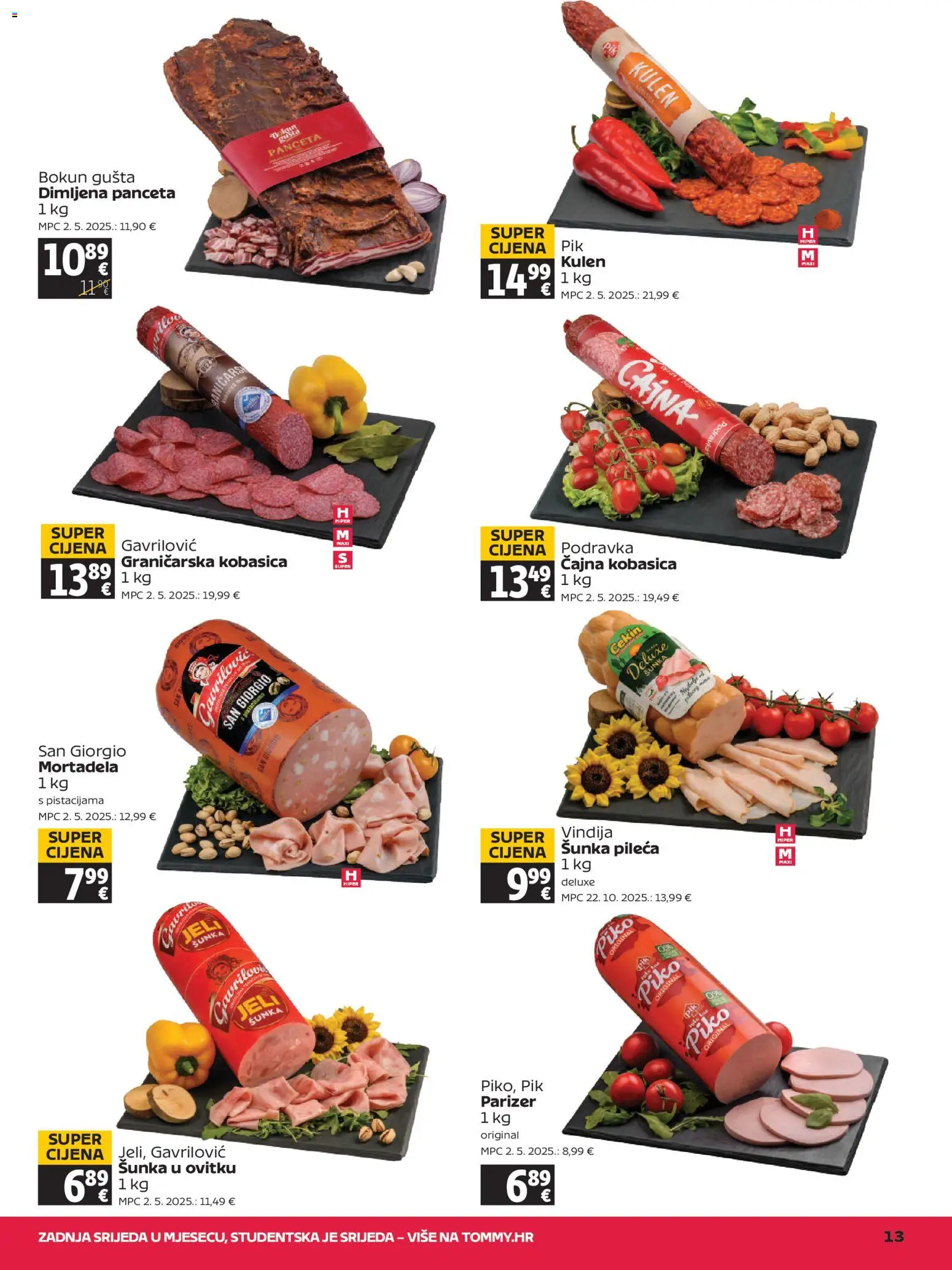 Tommy katalog | vrijedi od 18.06.2026 | Stranica: 13 | Proizvodi: Podravka, Kobasica, Kulen, Parizer