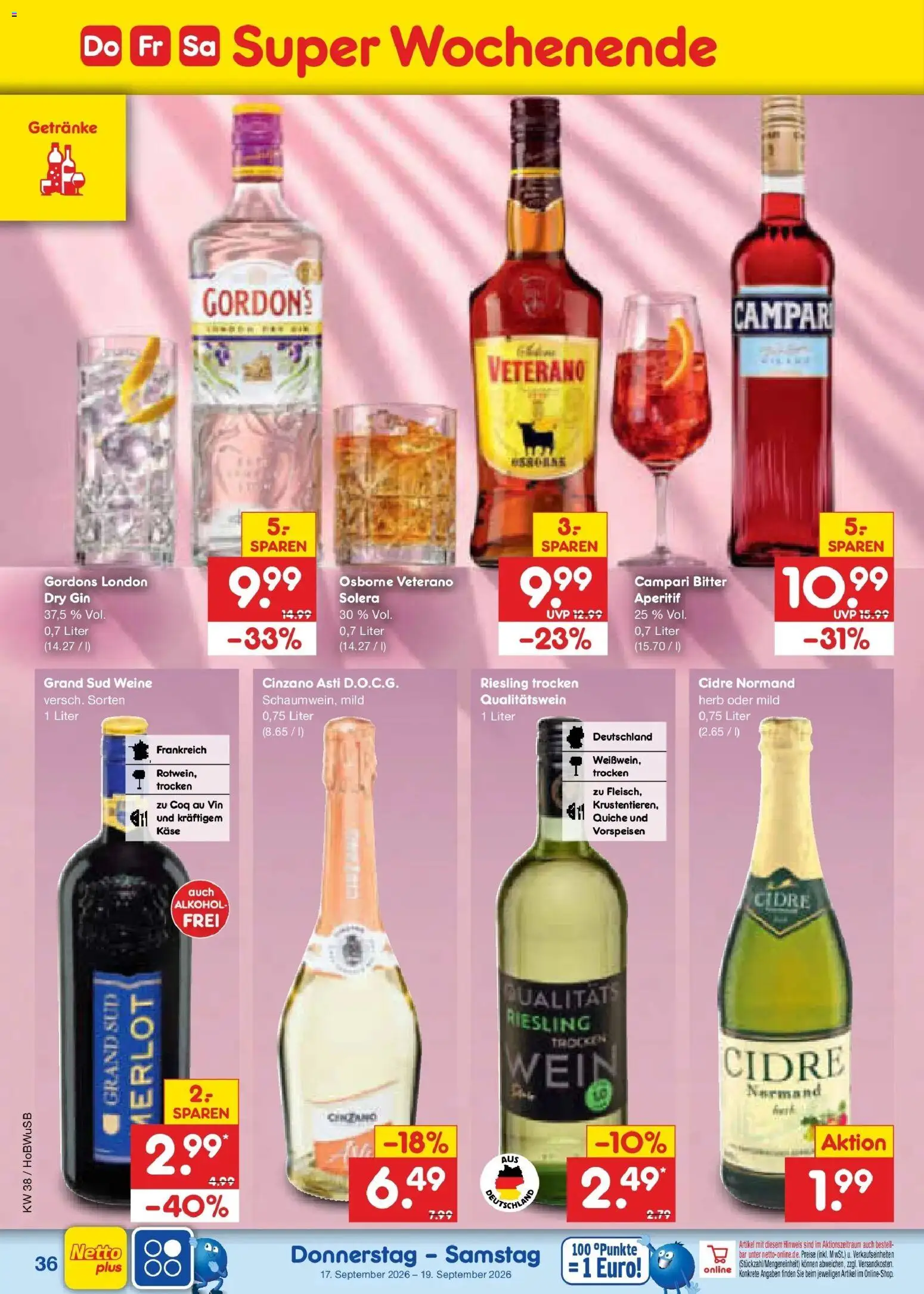 Netto Marken-Discount Prospekt Hannover – gültig ab 14.09.2026 | Seite: 50 | Produkte: Käse, Campari, Grand sud, Wein