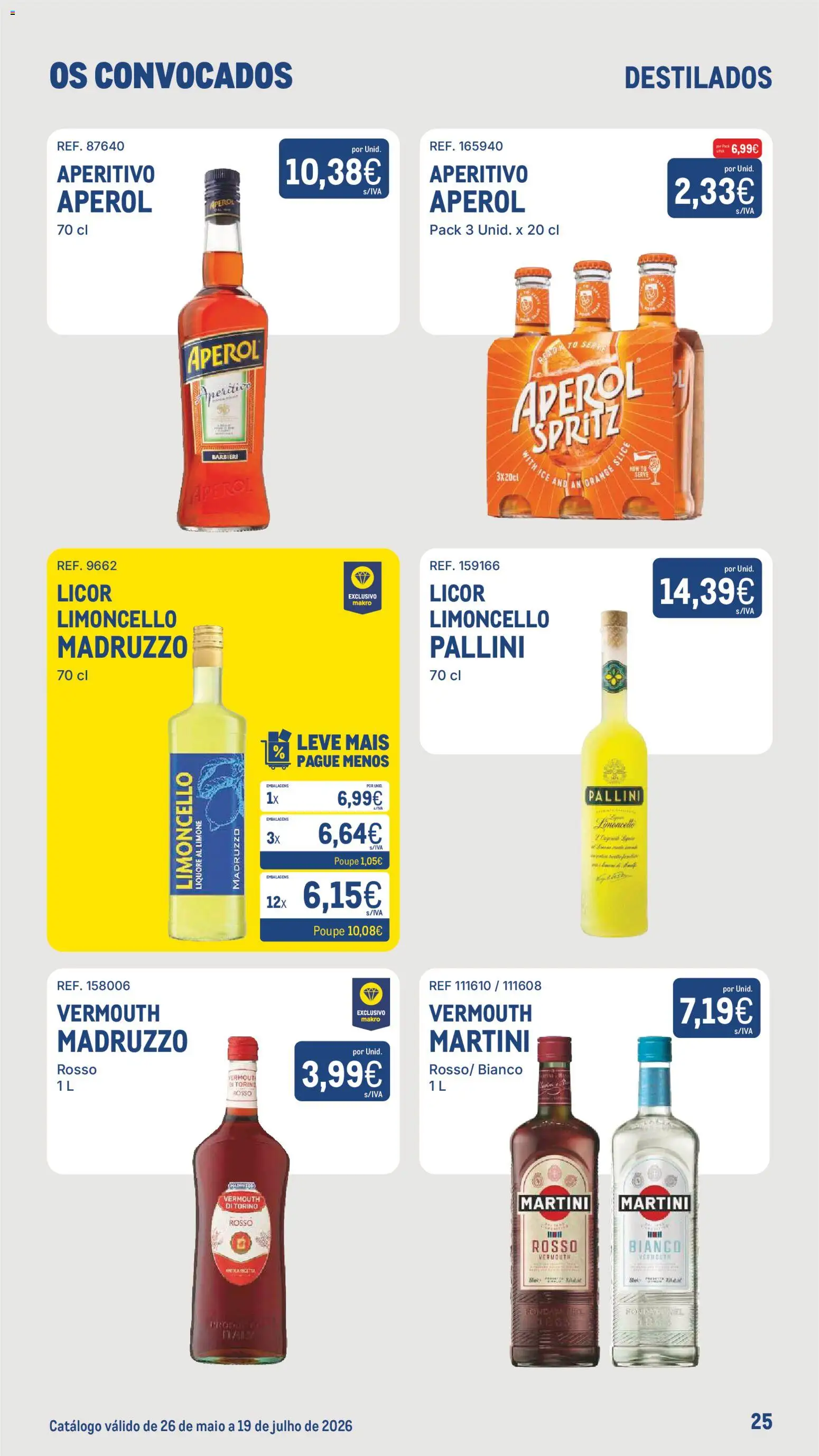 Makro Os Convocados │ válido de 26/05/2026 | Página: 25 | Produtos: Aperol, Limoncello, Licor