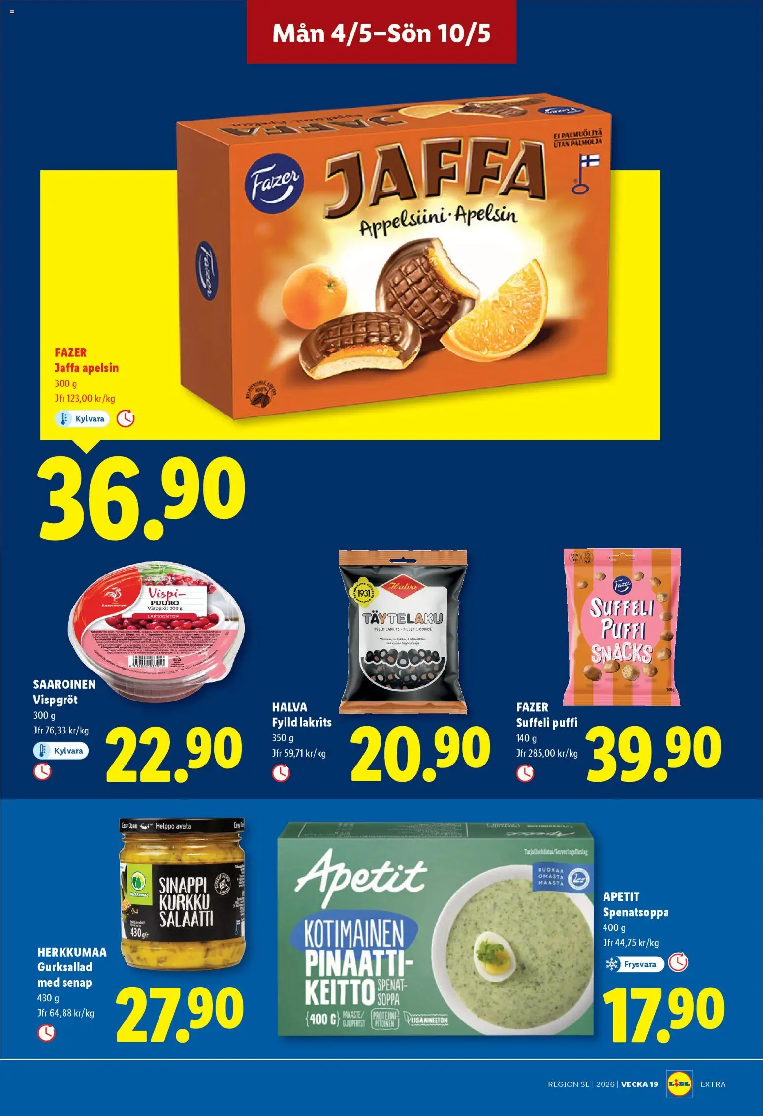 Lidl reklamblad aktuell från 04.05.2026 | Sida: 13 | Produkter: Lakrits, Senap, Spenat, Apelsin