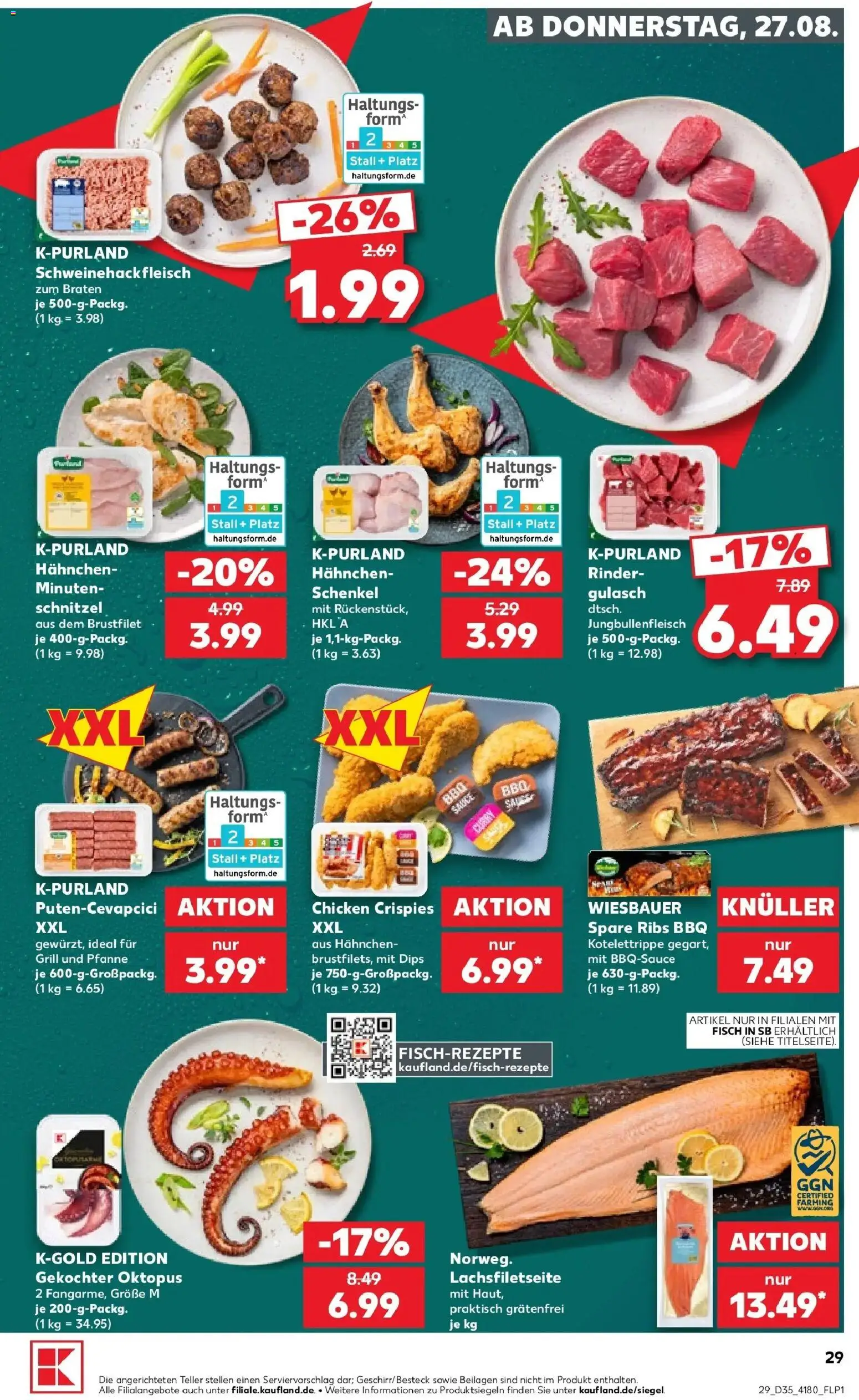 Prospekt Kaufland ab 27.08.2026 » Angebote Online zum Blättern | Seite: 37 | Produkte: Grill, Spare ribs, Schnitzel, Fisch
