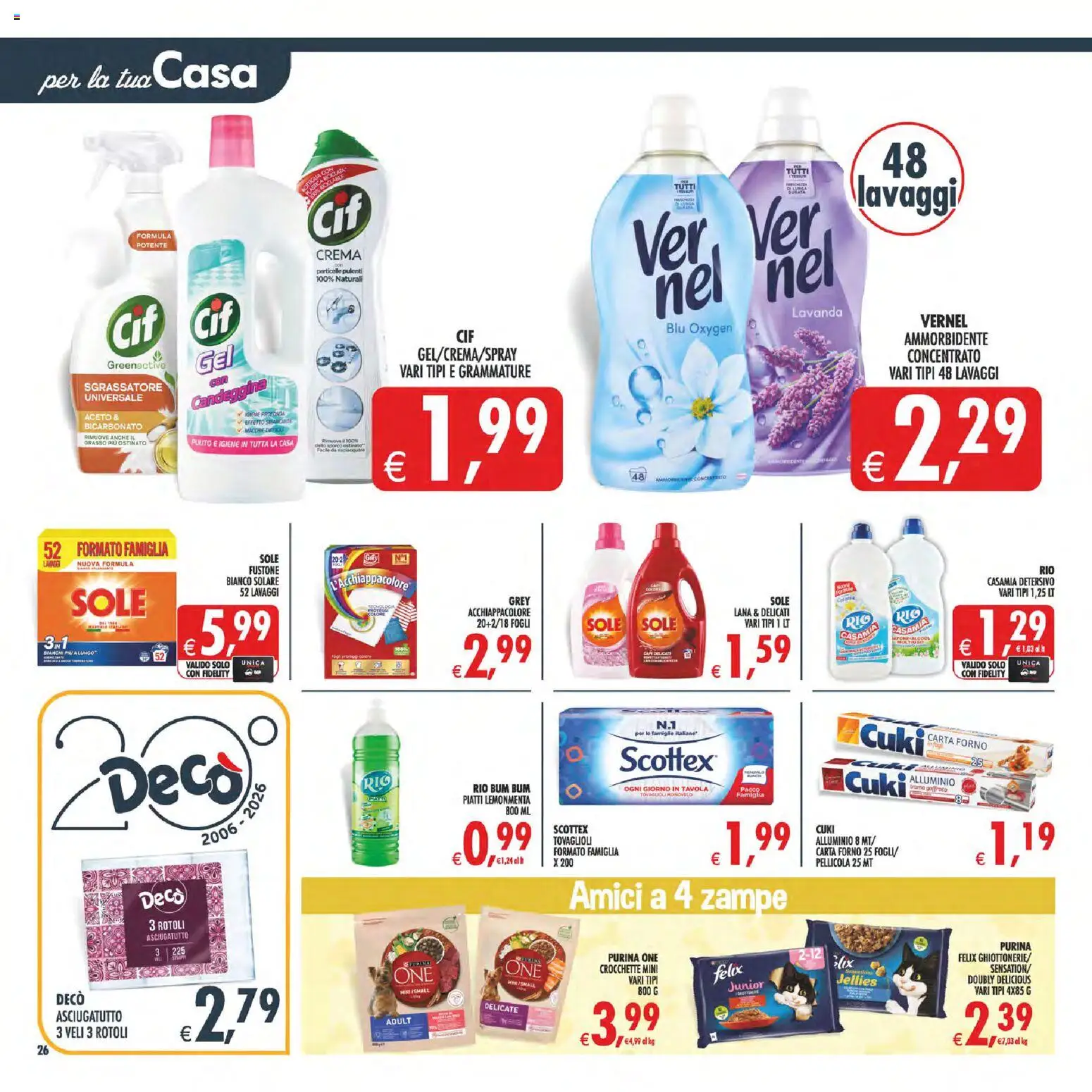Volantino Decò del 29.05.2026 | Pagina: 32 | Prodotti: Sgrassatore, Asciugatutto, Carta forno, Lavanda