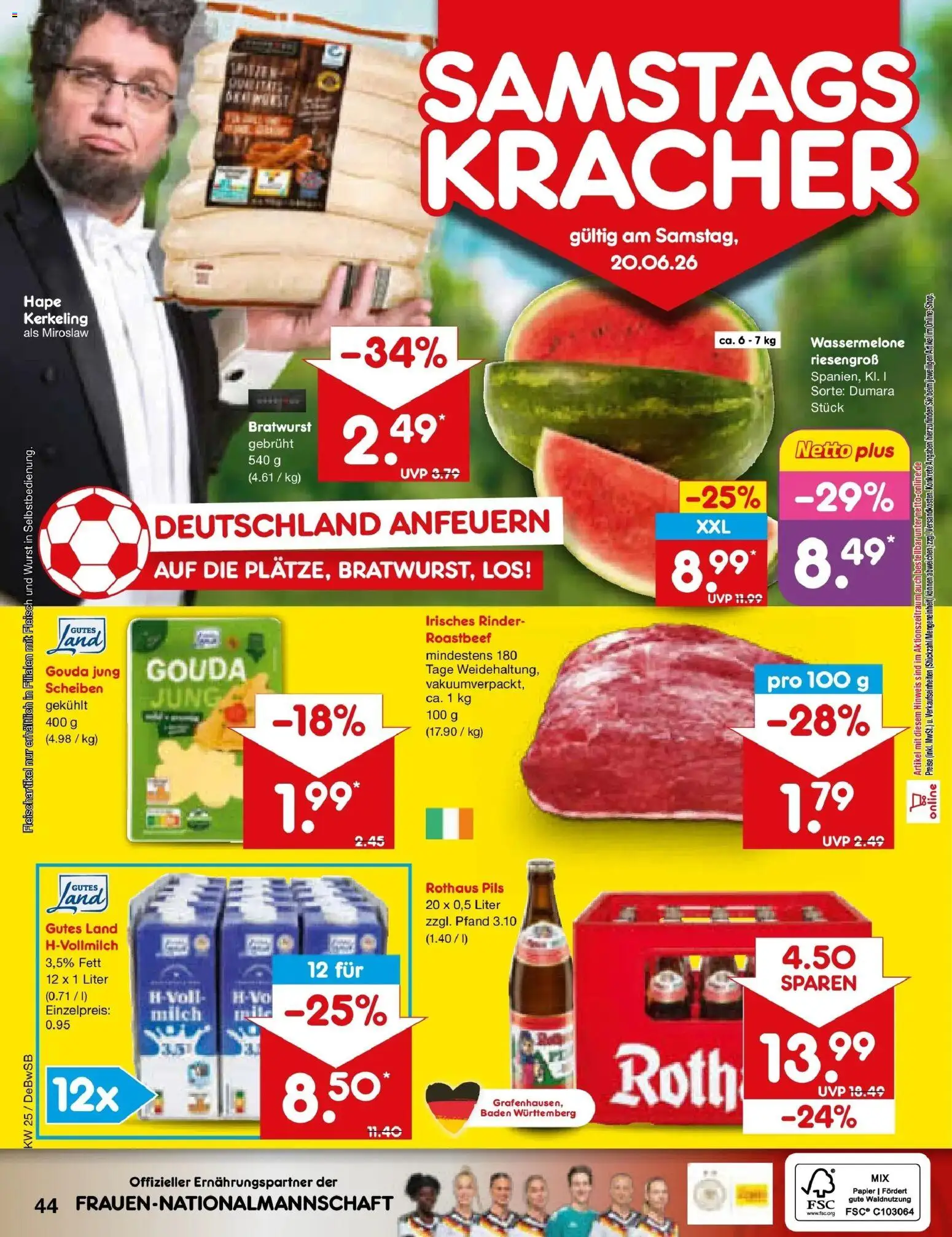 Netto Marken-Discount Prospekt Waiblingen-Bittenfeld – gültig ab 15.06.2026 | Seite: 56 | Produkte: Gouda, Pils, Roastbeef, Wassermelone