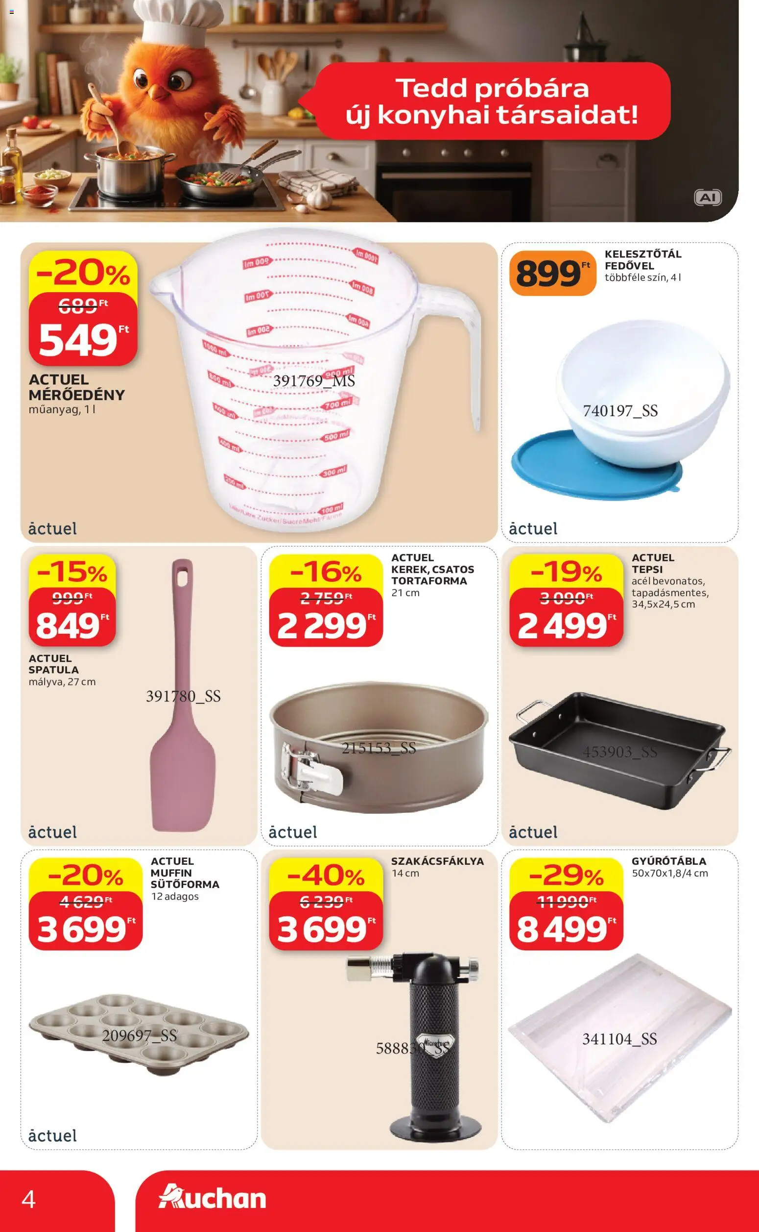 Auchan akciós ujság - amely érvényes a következő dátumtól: 2026.09.10. | Oldal: 4 | Termékek: Sütőforma, Tortaforma, Muffin