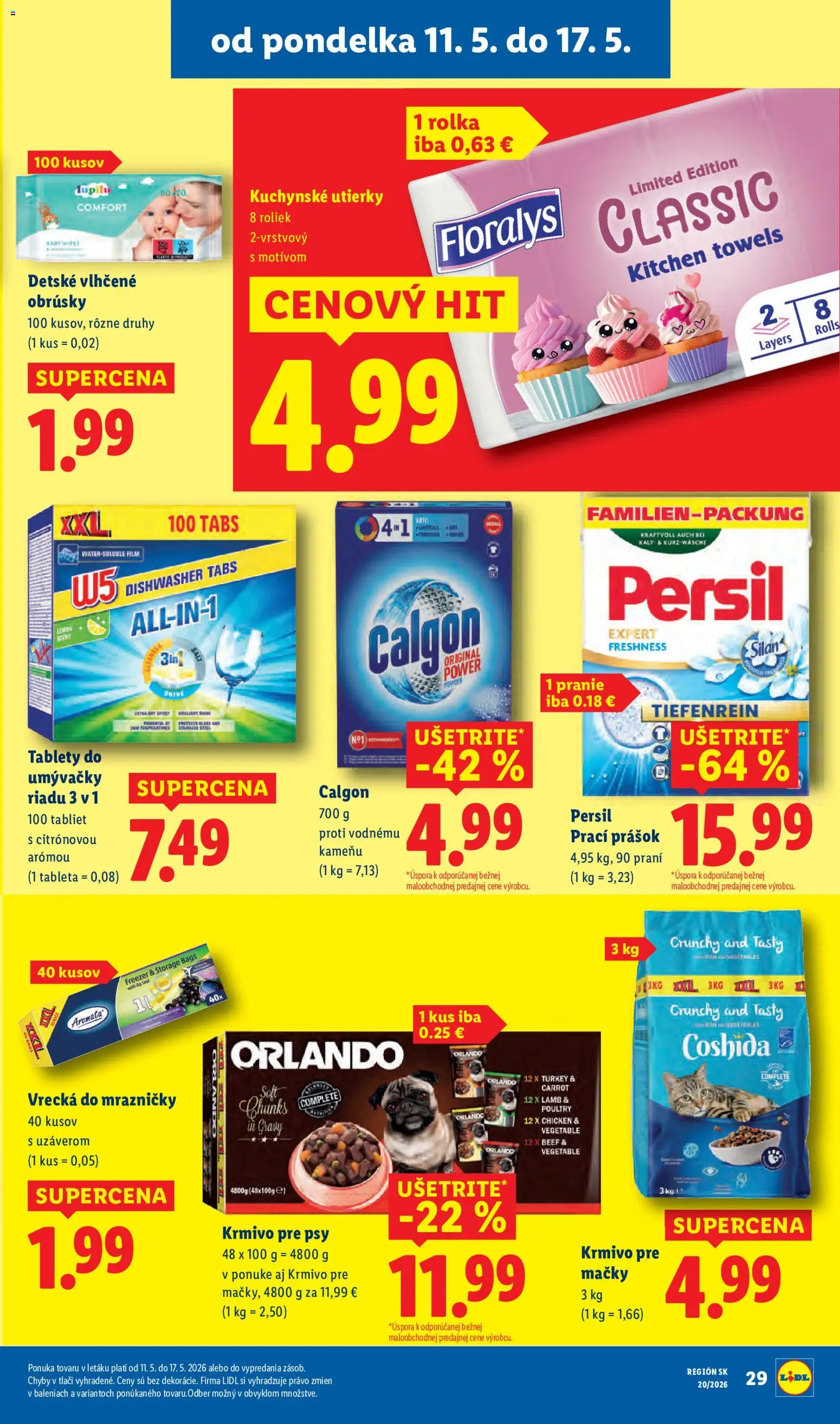 Nové Lidl akcie – leták je platný od 11.05.2026 | Strana: 35 | Produkty: Mrazničky, Persil, Silan, Tablety do umývačky riadu