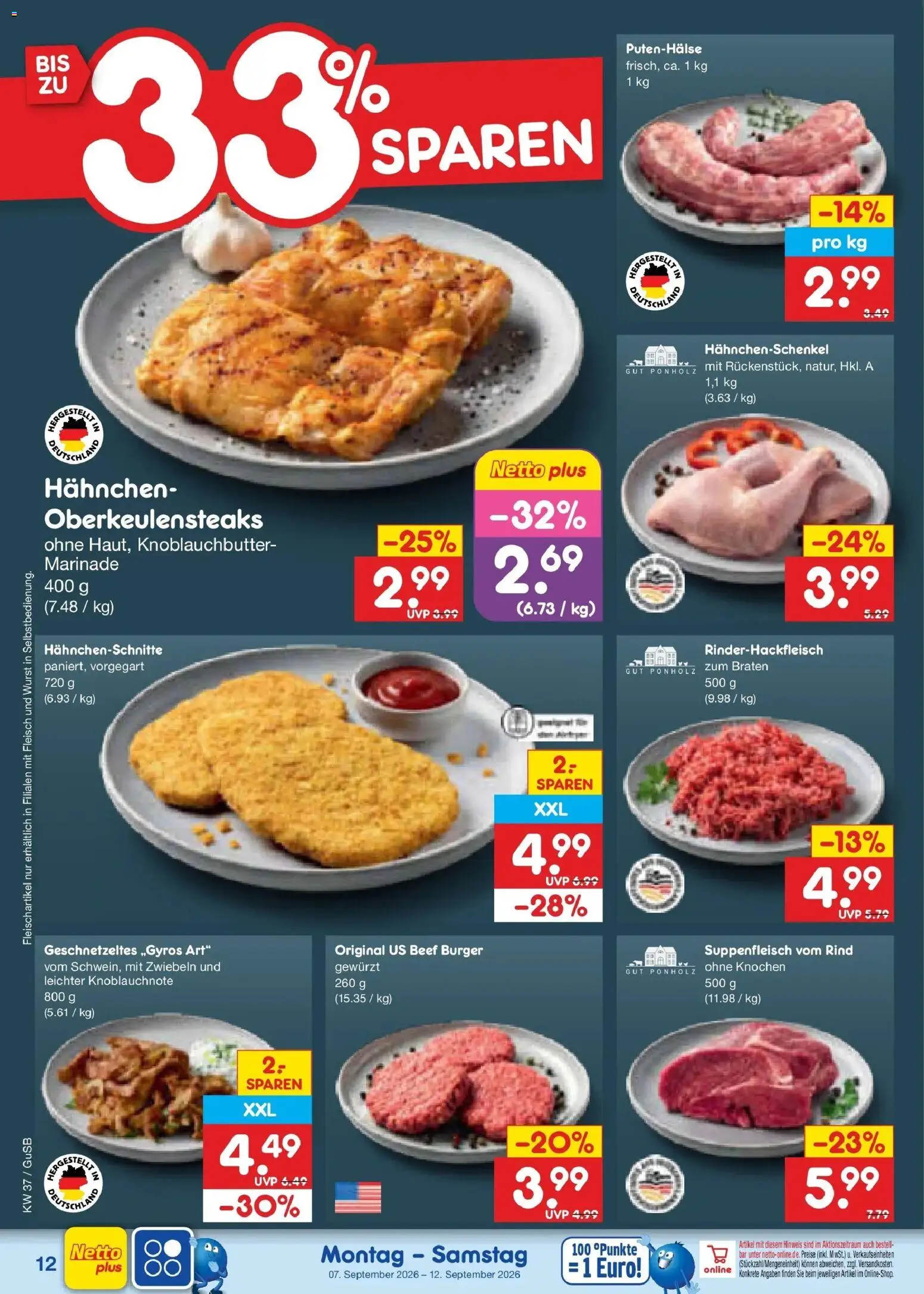Netto Marken-Discount Prospekt Machern – gültig ab 07.09.2026 | Seite: 18 | Produkte: Hahnchen, Burger, Zwiebeln, Suppenfleisch