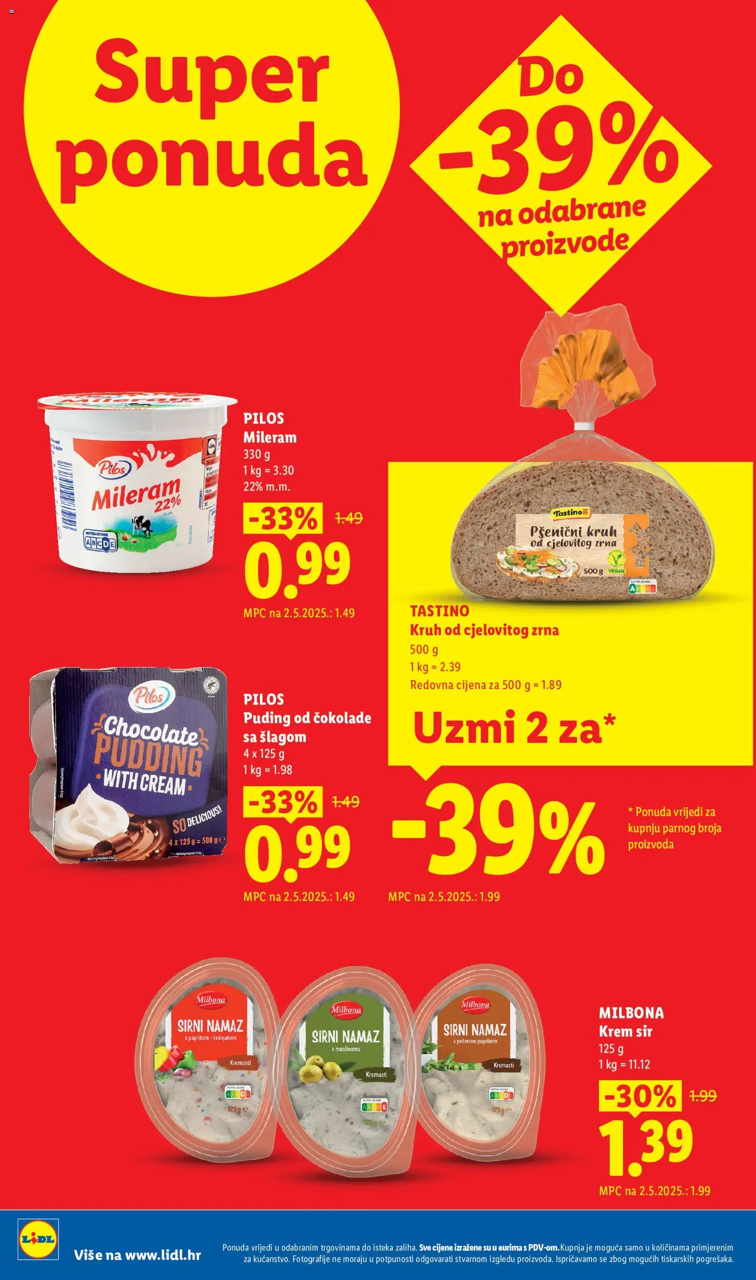 Lidl katalog | vrijedi od 14.09.2026 | Stranica: 2 | Proizvodi: Pilos, Sir, Kruh, Namaz