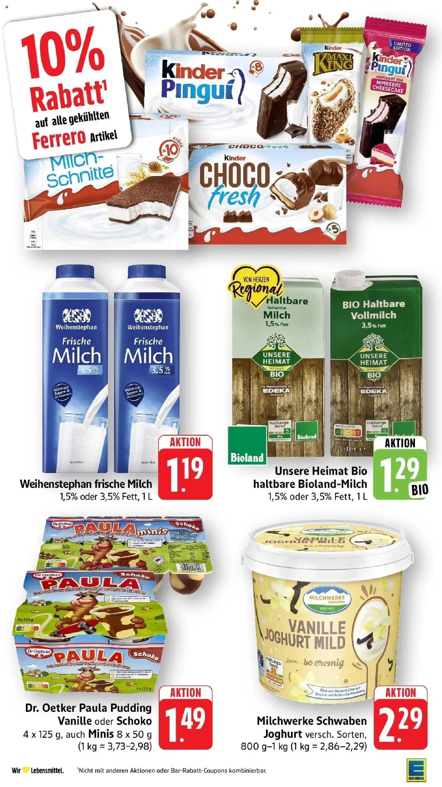 Edeka prospekt Karlsbad-Langensteinbach	 – gültig ab 10.05.2026 | Seite: 23 | Produkte: Milch, Joghurt, Pudding, Himbeere