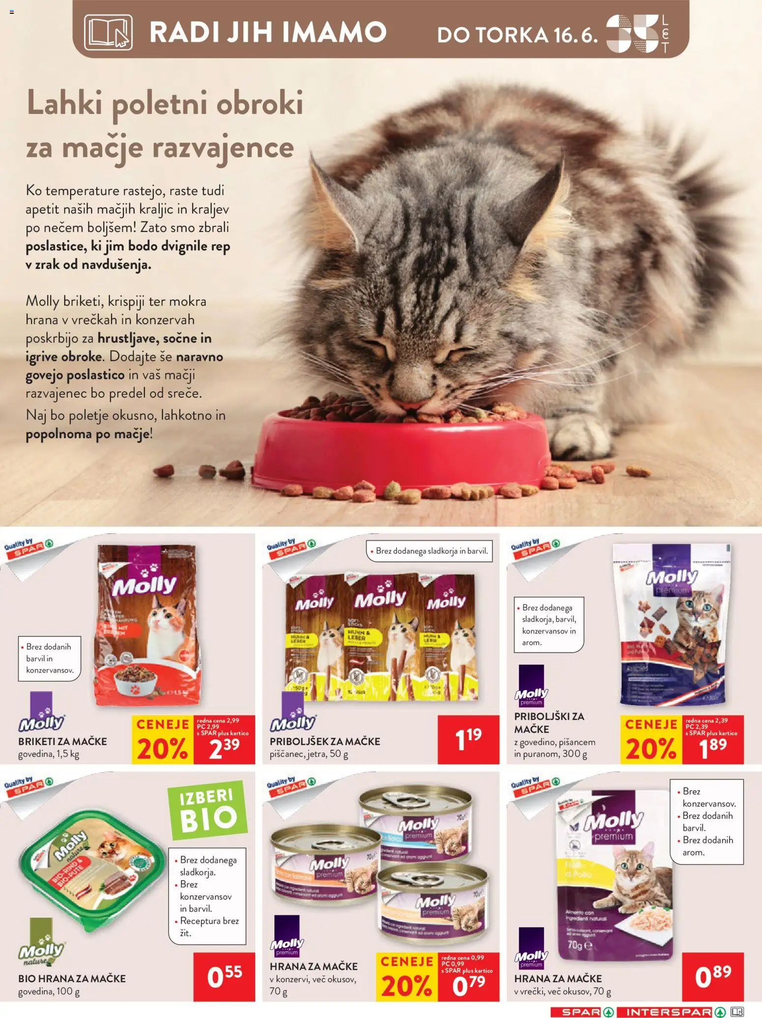 Novi Spar katalog ponudbe – veljaven od 10.06.2026 | Stran: 48 | Izdelki: Hrana za mačke, Bio hrana, Priboljški