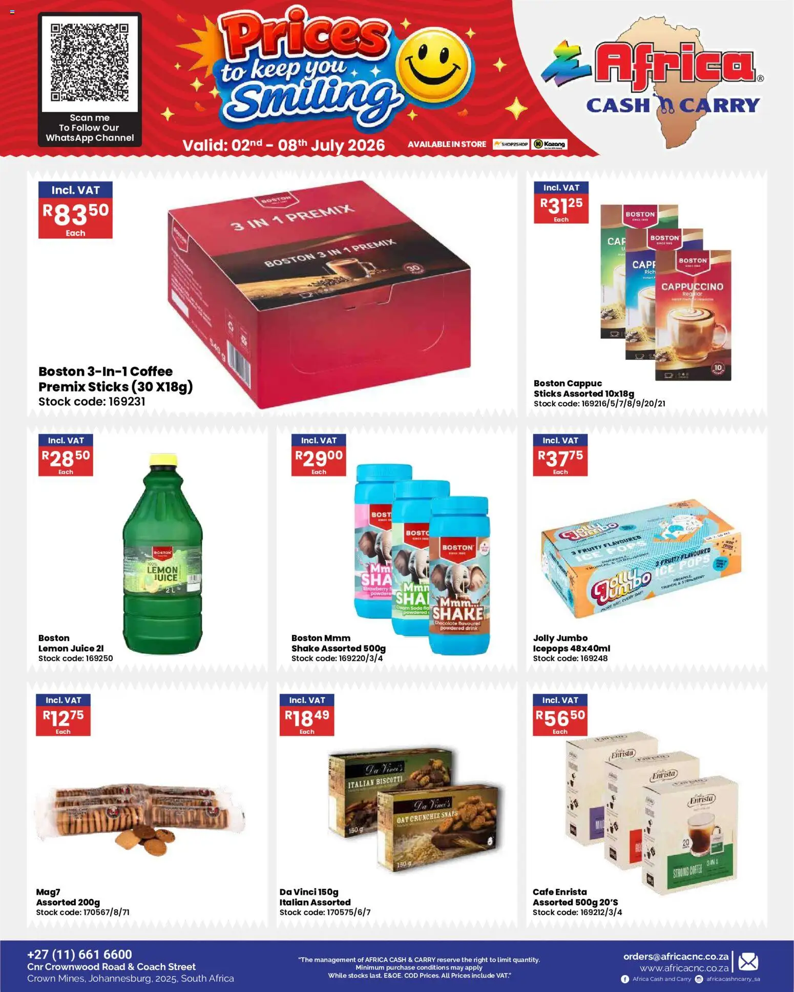 New Africa Cash & Carry catalogue – valid from 02/07/2026 | Page: 27 | Products: Chocolate, Juice, Stock, Lemon