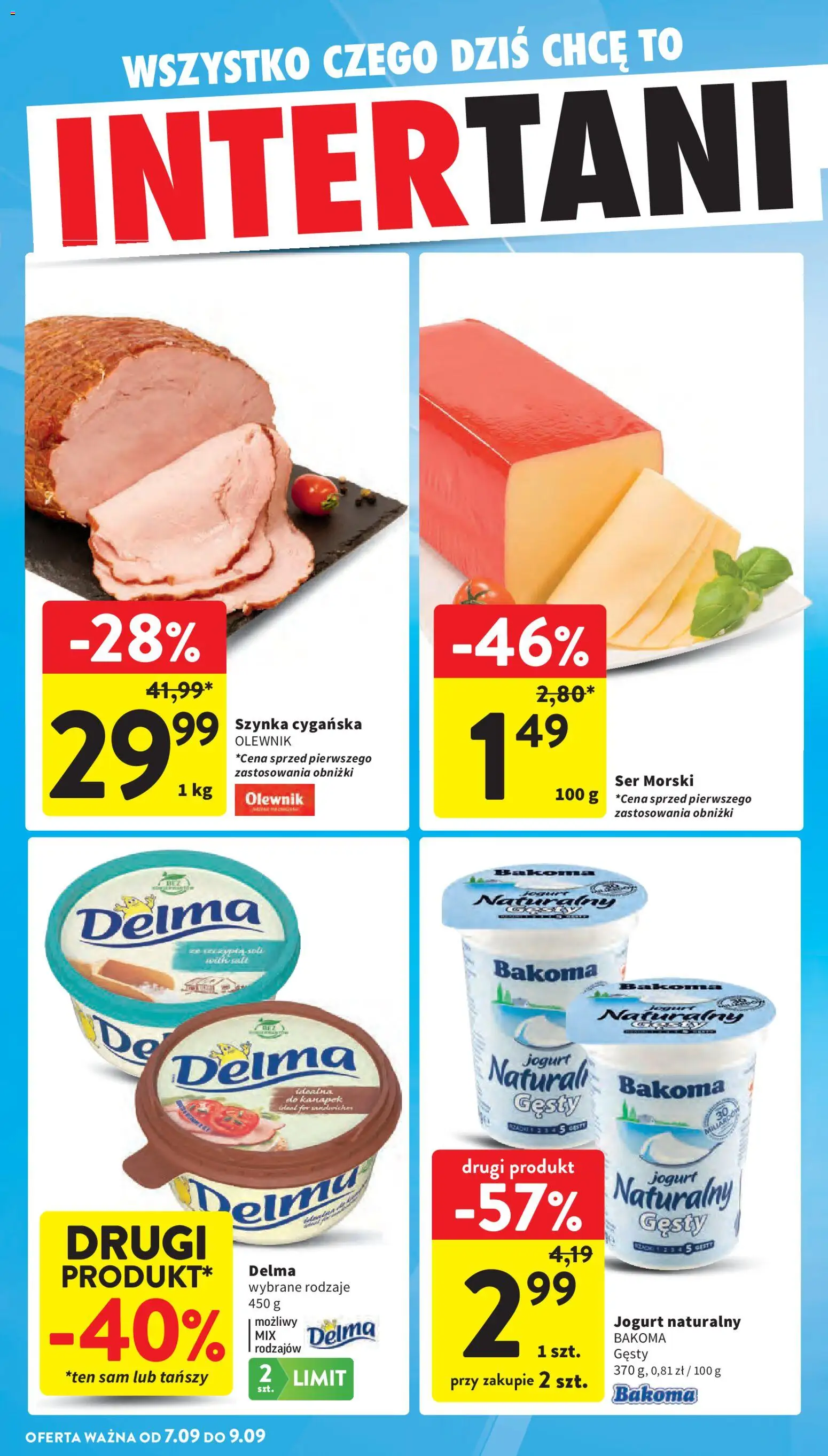 Intermarche gazetka od 03.09.2026 | Strona: 42 | Produkty: Jogurt naturalny, Szynka, Ser, Jogurt