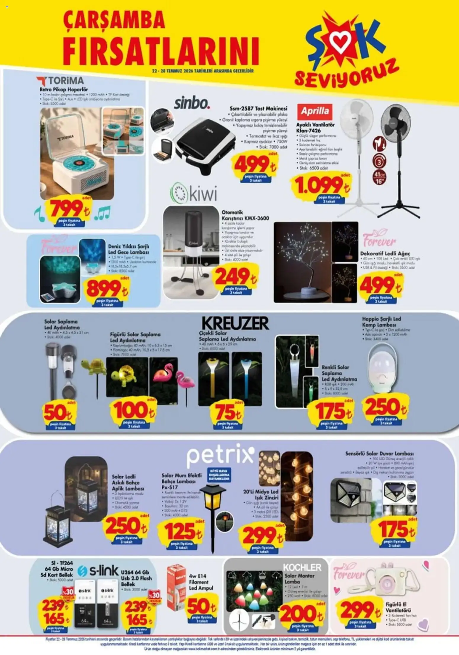 Şok Market Katalog - 22 Temmuz 2026 tarihinden itibaren geçerlidir | Sayfa: 1