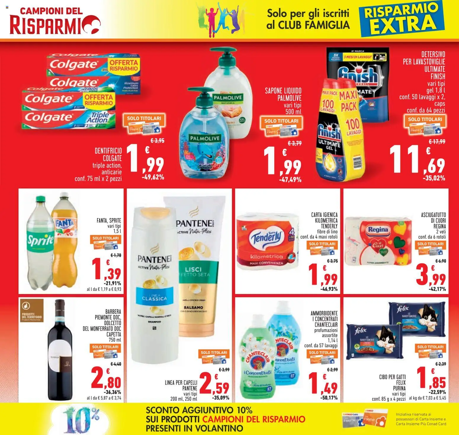 Volantino Conad del 10/09/2026 | Pagina: 4 | Prodotti: Carta igienica, Dentifricio, Ammorbidente, Fanta