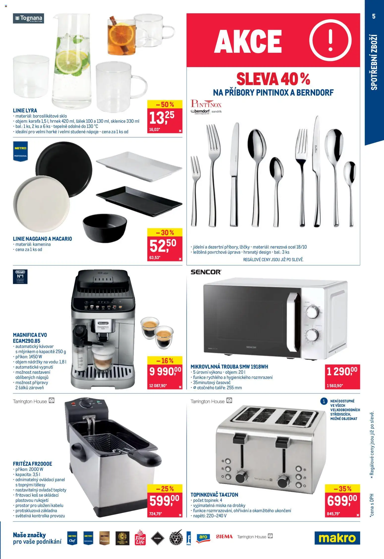 Makro leták - Nepotravinové zboží od 01.07.2026 | Strana: 5 | Produkty: Karafa, Miska, Topinkovač, Koš