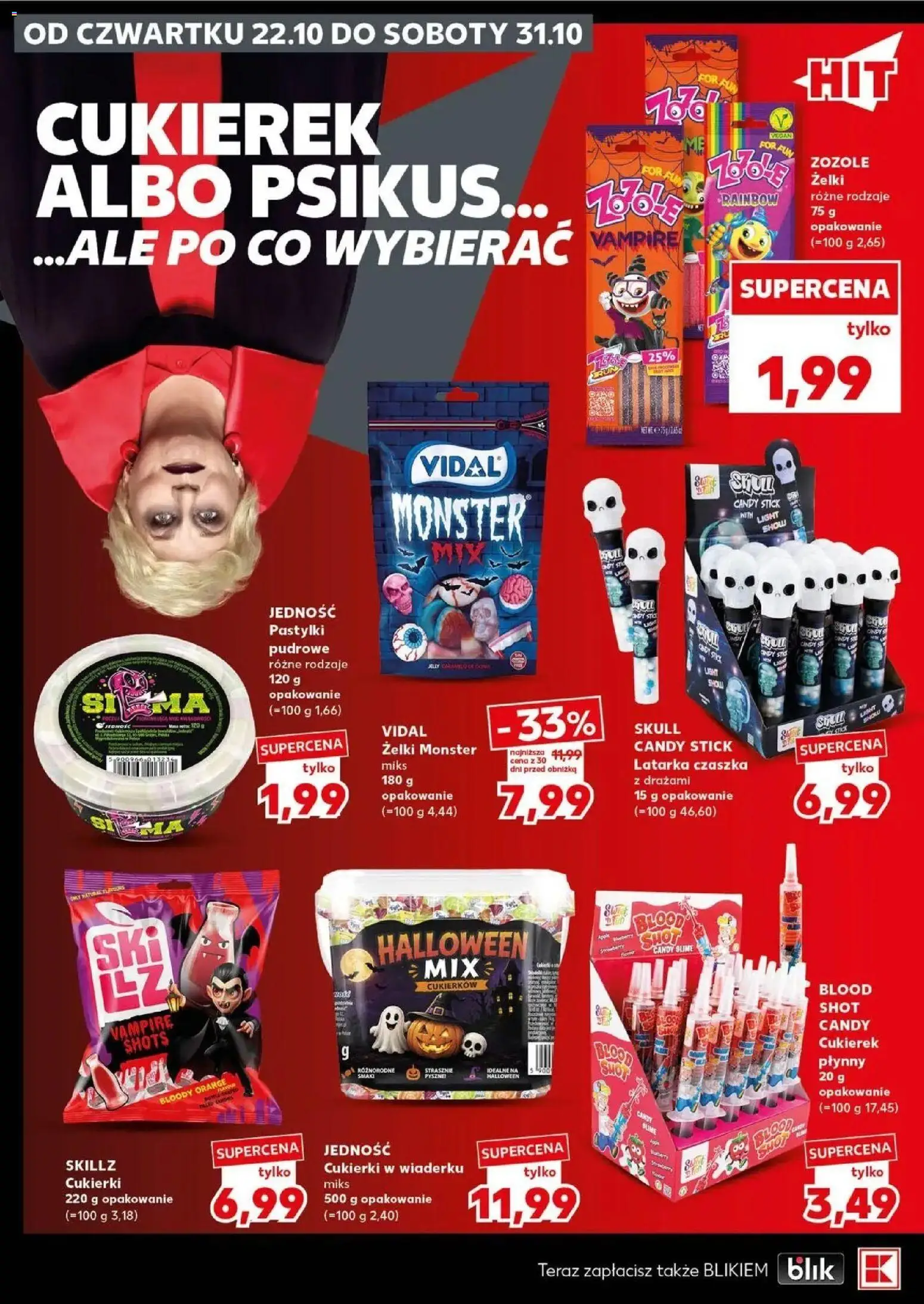 Kaufland HALLOWEEN 🎃 gazetka od 22.10.2026 🕷️🕸️ | Strona: 10 | Produkty: Slime, Żelki, Cukierki, Pastylki pudrowe