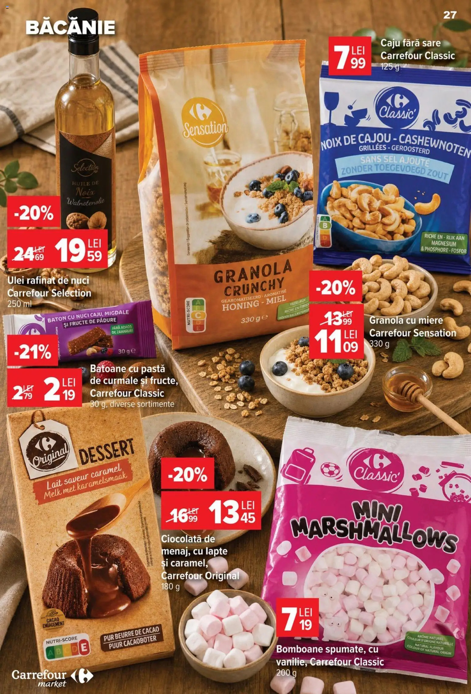 Noul catalog Carrefour – valabil de la 22.07.2026 | Pagină: 27 | Produse: Migdale, Lapte, Ulei, Nuci