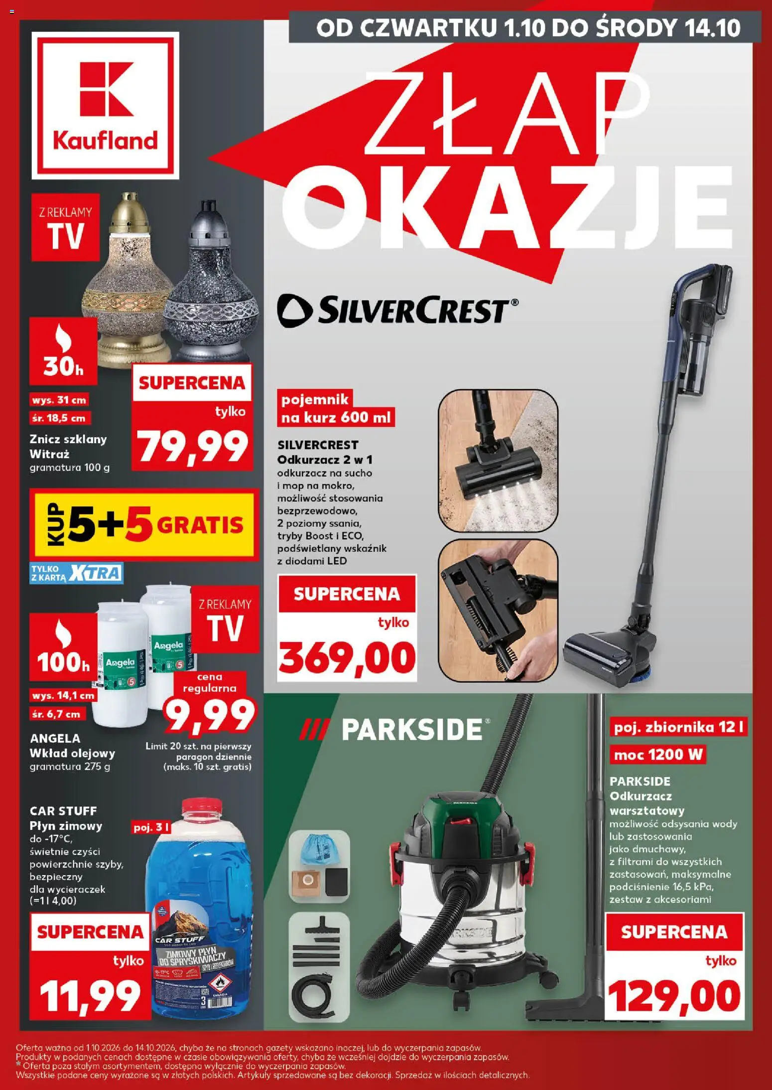 Kaufland Polsko leták - Złap okazje od 01.10.2026 | Strana: 1 | Produkty: Parkside, Mop, LED